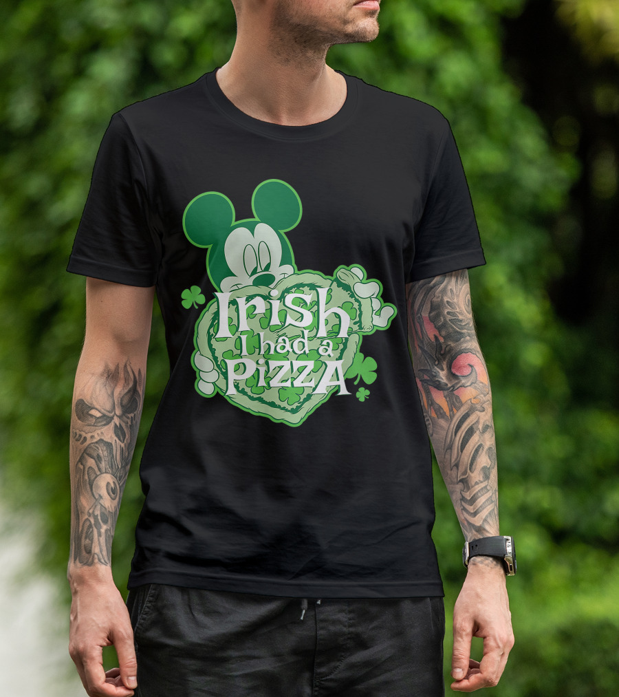Disney Mickey Mouse Irish I Had A Pizza St. Patrick's Day T-Shirt
