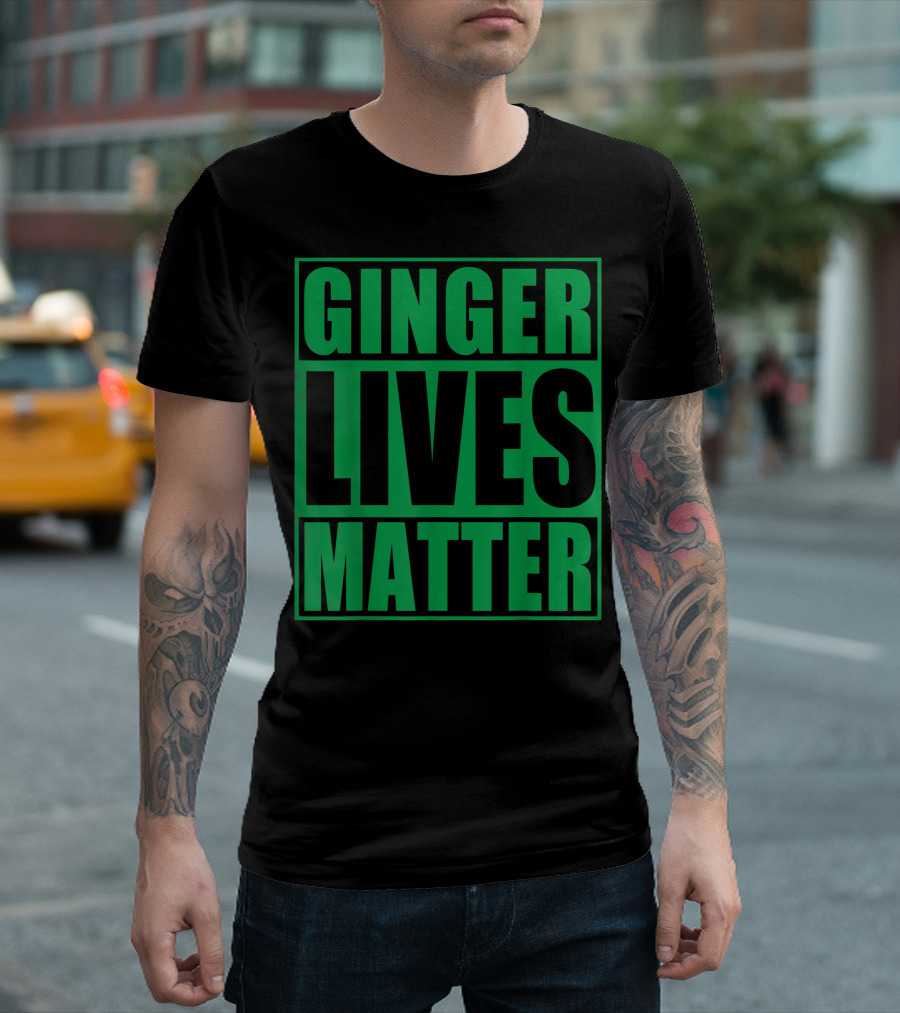 Ginger Lives Matter Irish Green Text T-Shirt