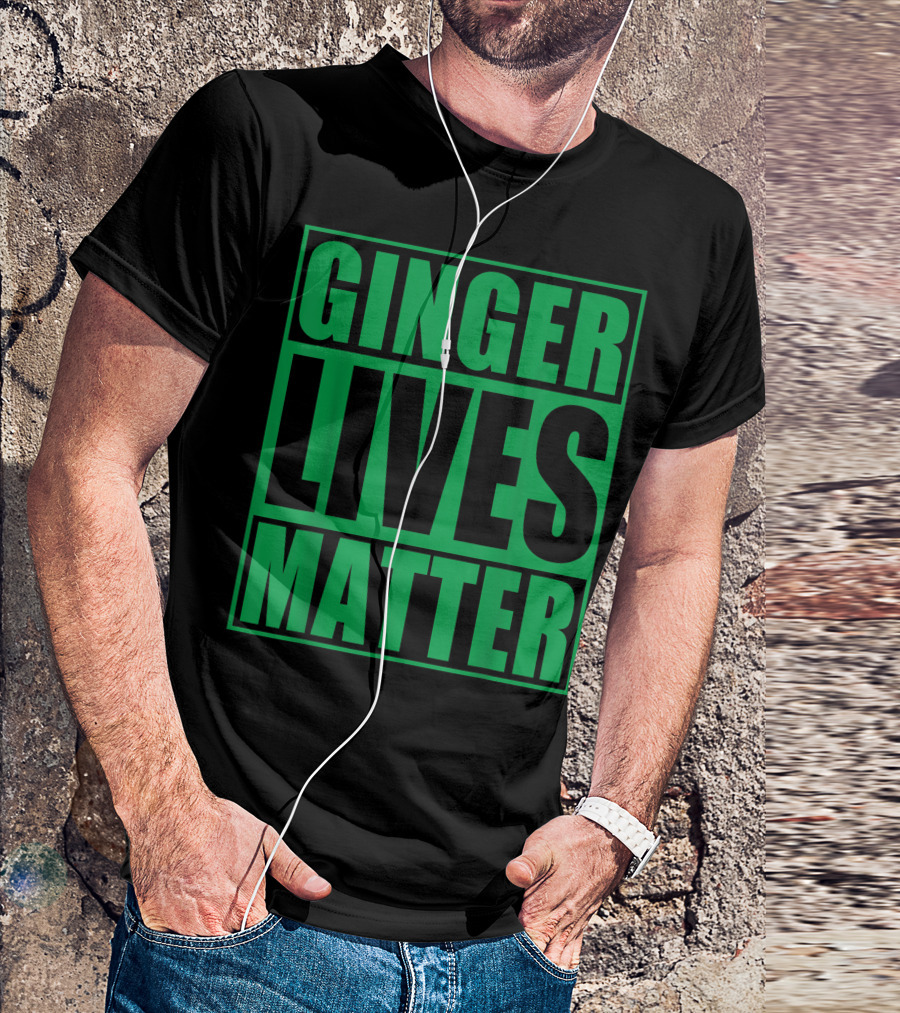 Ginger Lives Matter Irish Green Text T-Shirt