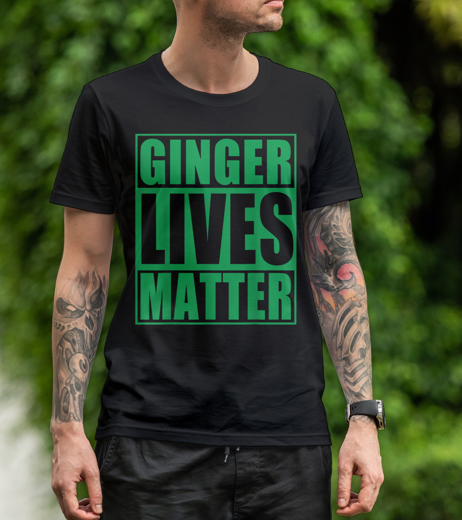 Ginger Lives Matter Irish Green Text T-Shirt