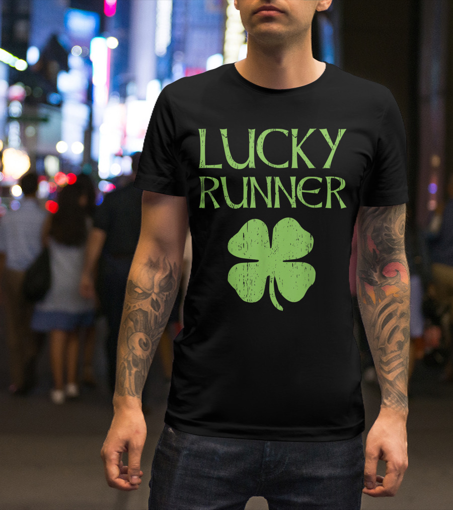 Lucky Runner St. Patrick's Day Irish Clover T-Shirt