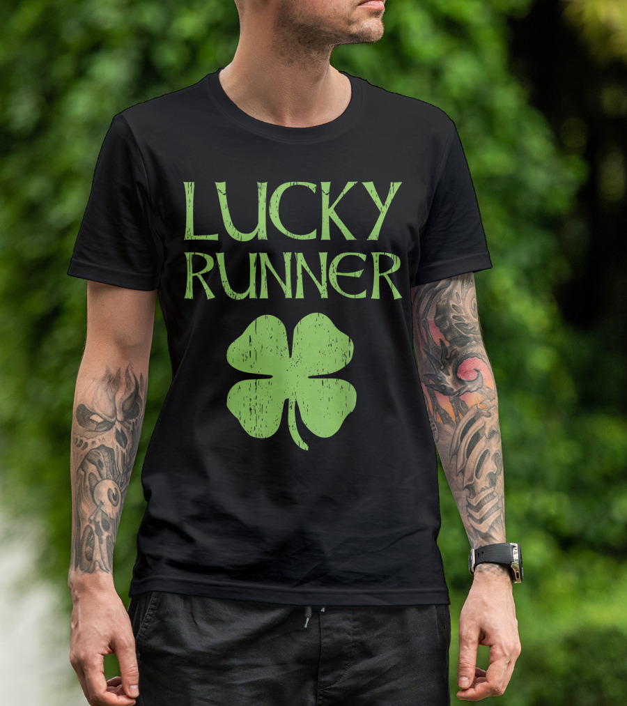 Lucky Runner St. Patrick's Day Irish Clover T-Shirt