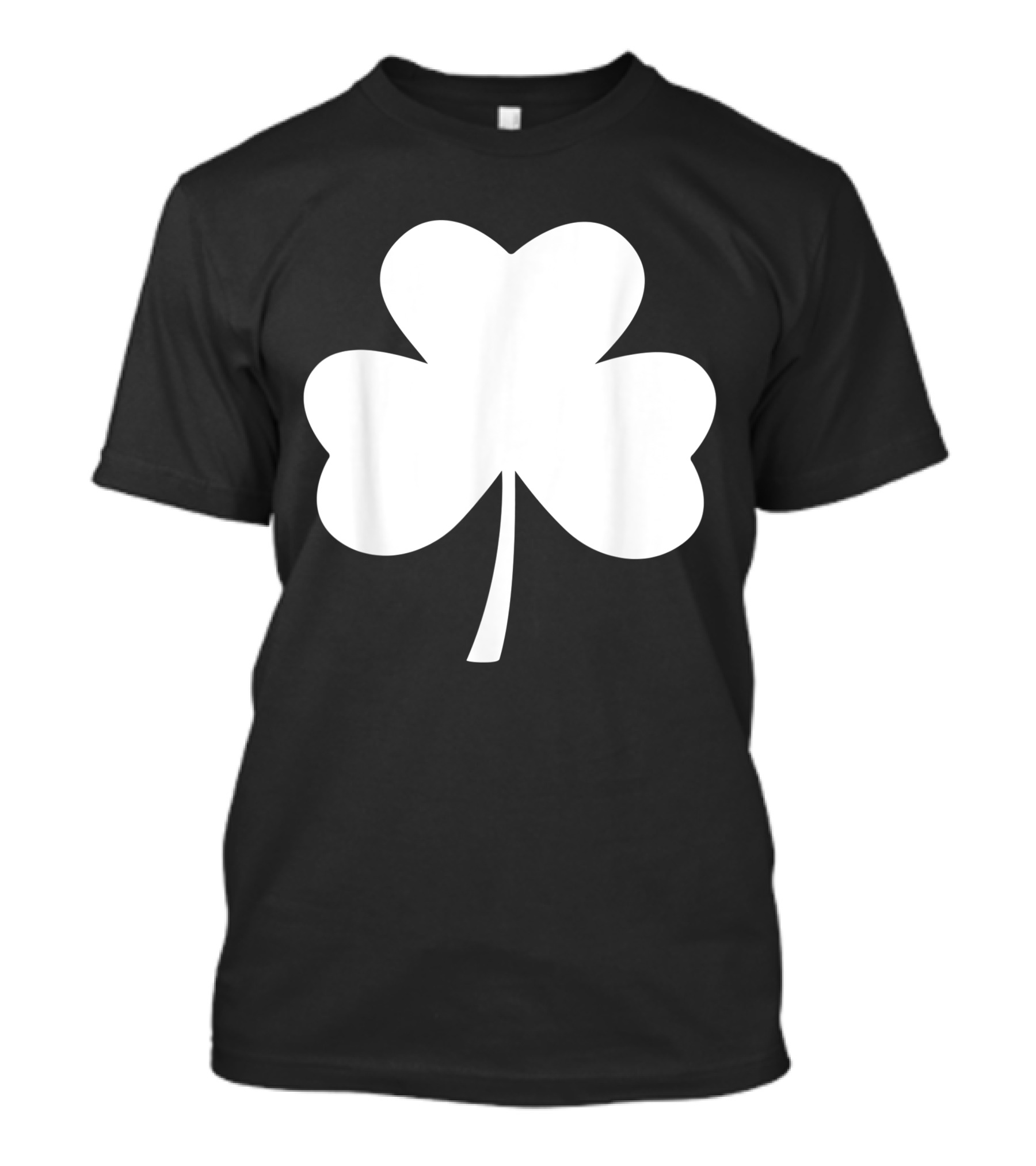 St. Patrick's Day Huge Lucky White 3 Leaf Clover Shamrock T-Shirt