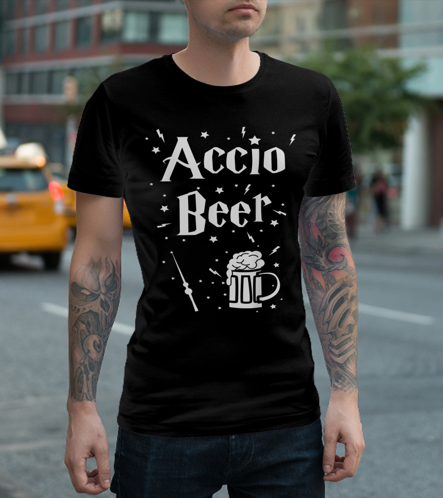 Accio Beer Wand Stars Lightning Mug St. Patrick's Day Irish T-Shirt