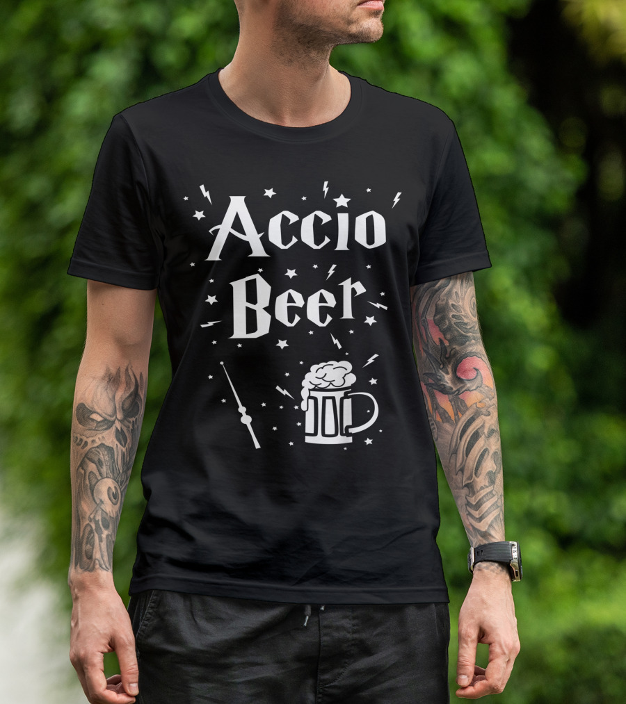 Accio Beer Wand Stars Lightning Mug St. Patrick's Day Irish T-Shirt