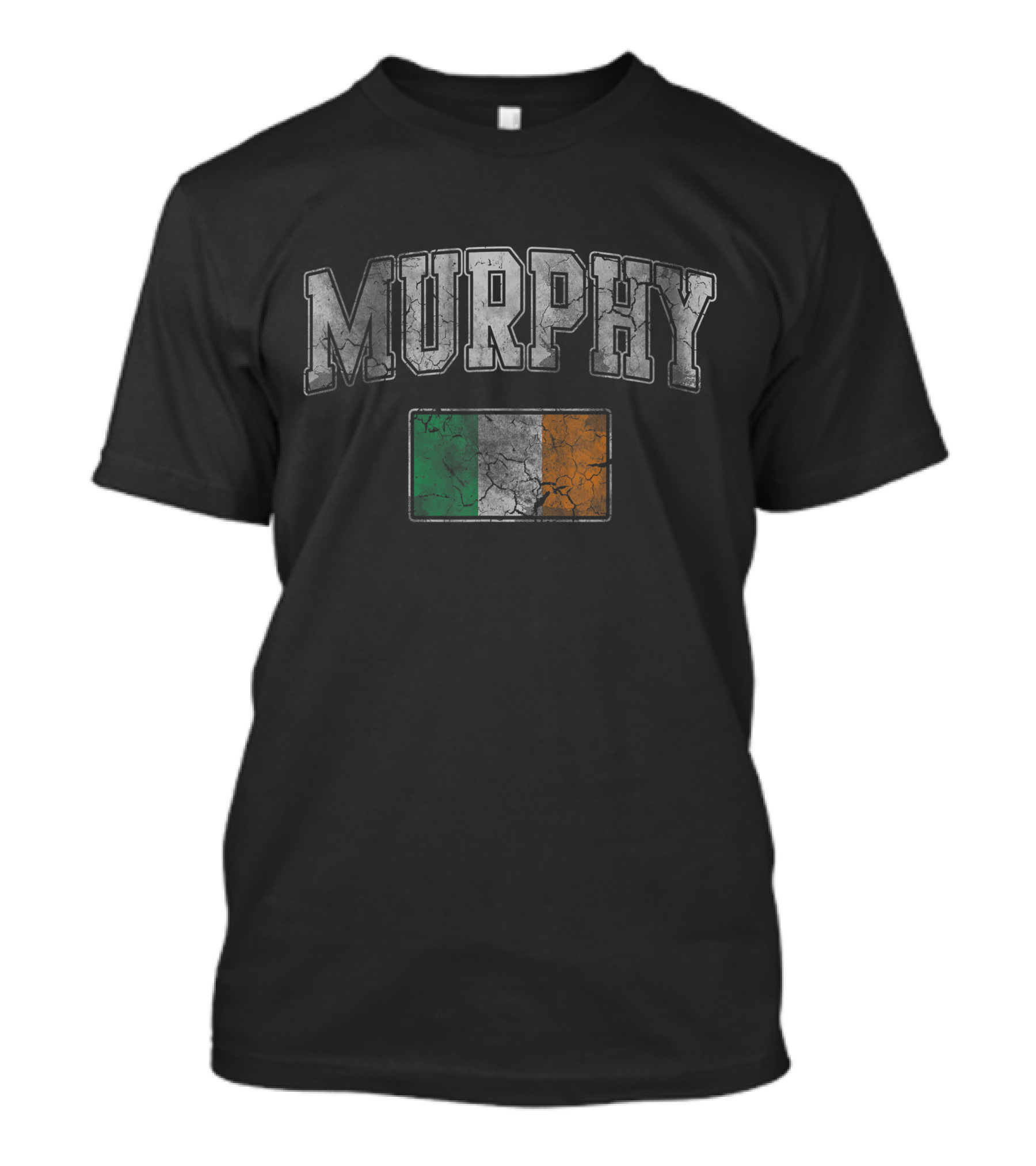 MURPHY Large Vintage Irish Flag Print T-Shirt