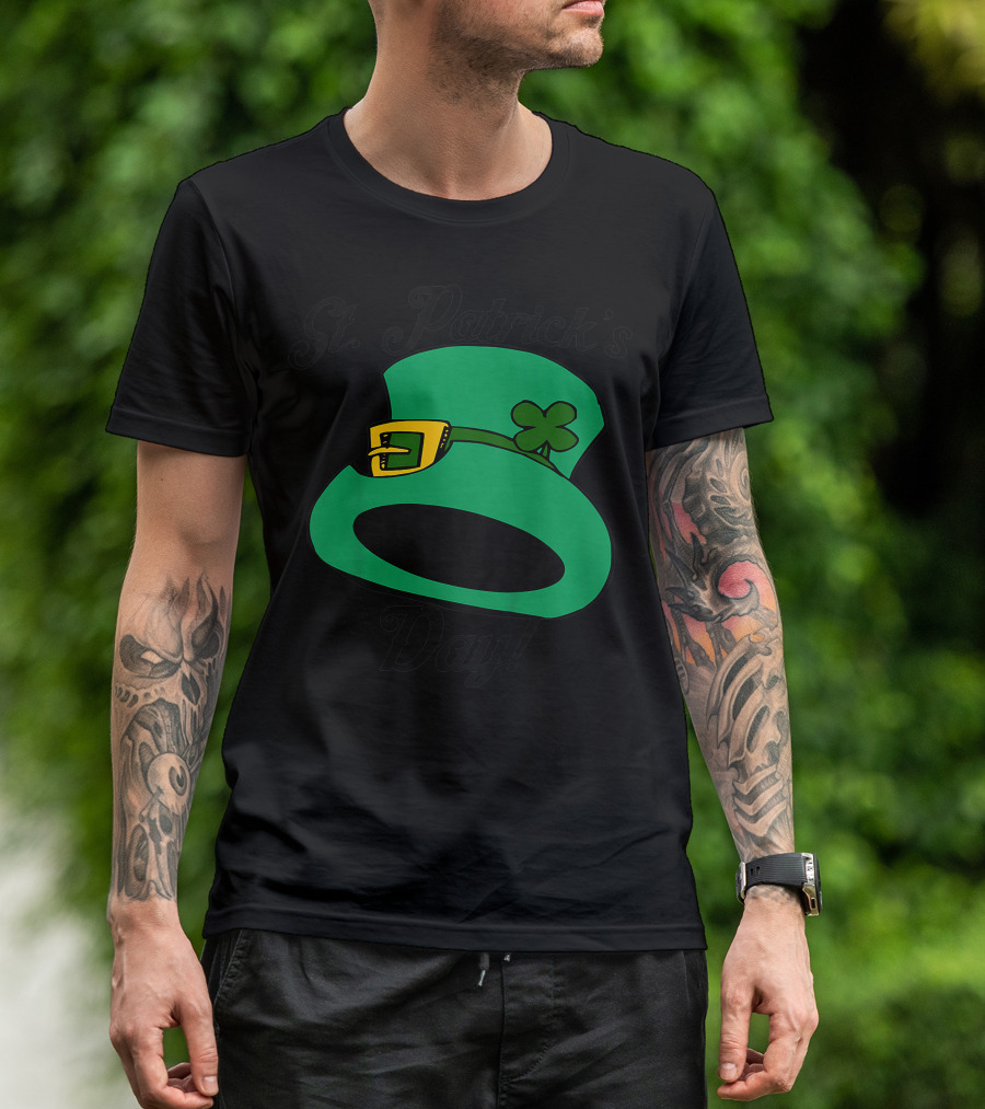 St. Patrick's Day Lucky Irish Child Hat With Clover T-Shirt