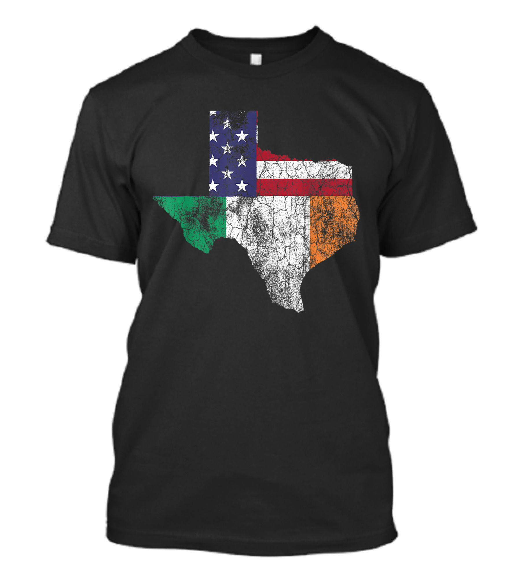St. Patrick's Day Texas Map Irish American Flag Ireland Paddy T-Shirt