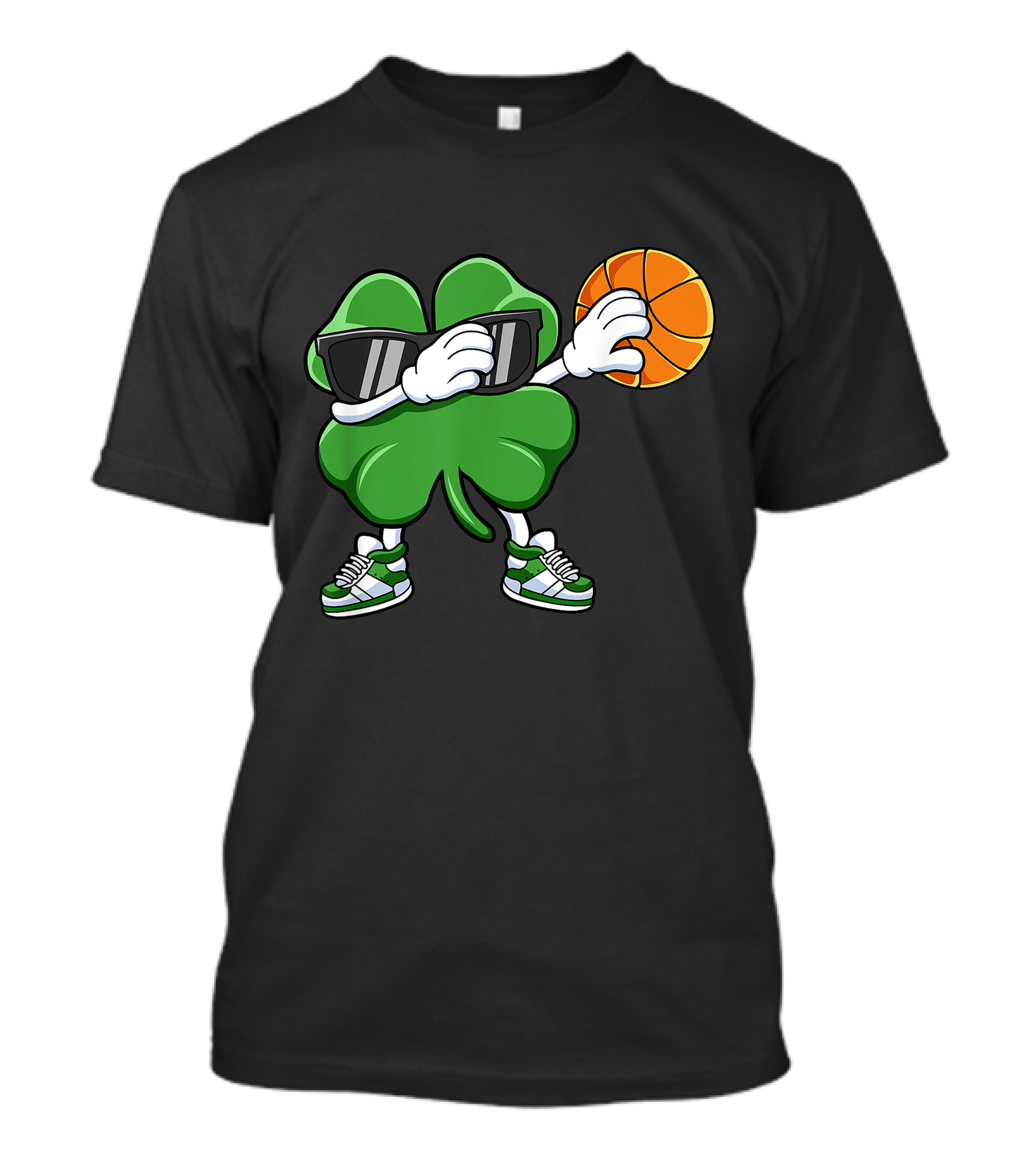 Dabbing Shamrock With Basketball And Sneakers T-Shirt
