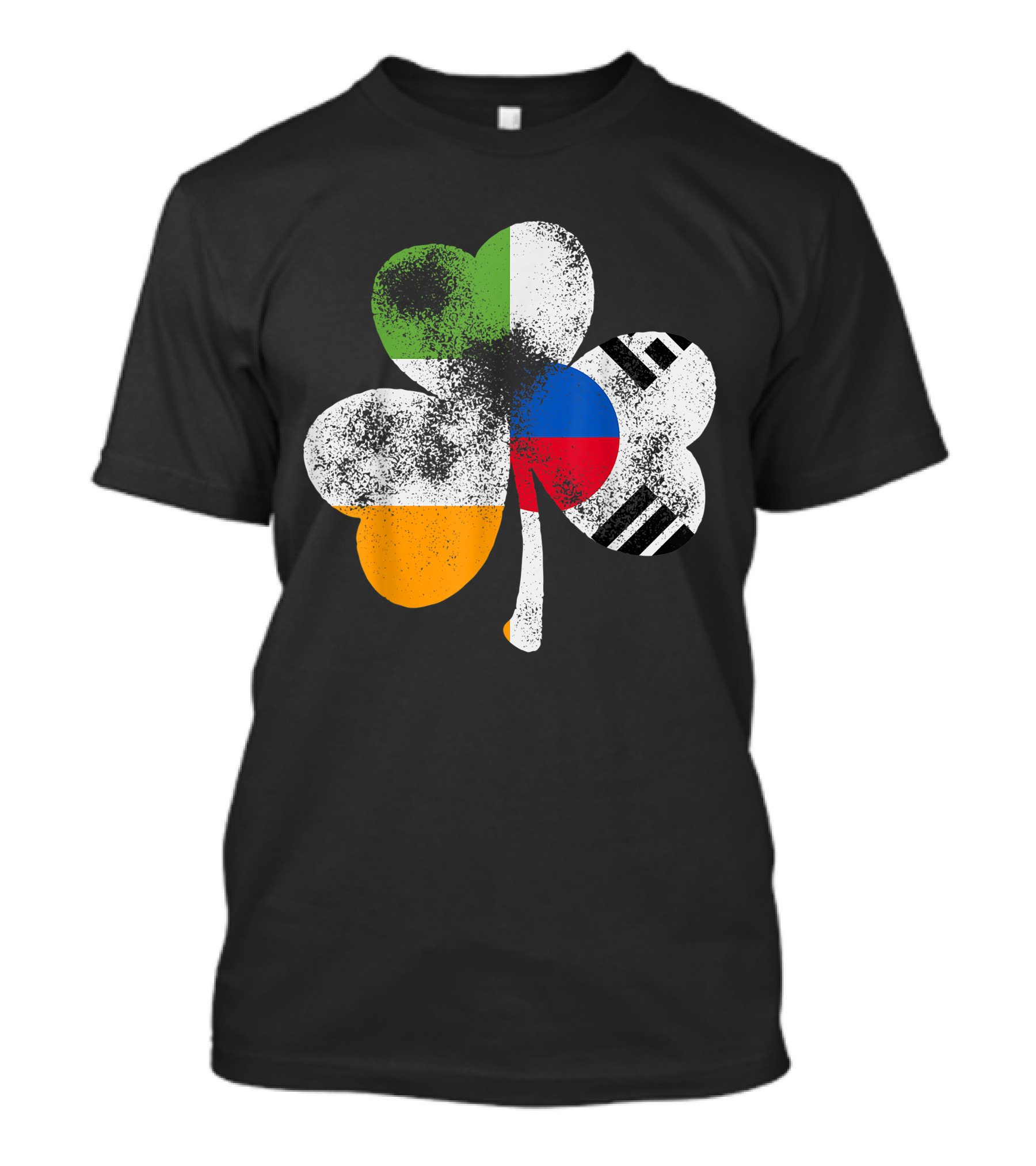 Irish South Korean Shamrock With Flags Of South Korea And Ireland T-Shirt