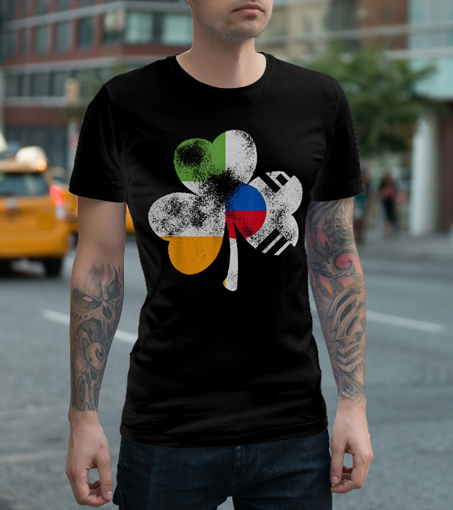 Irish South Korean Shamrock With Flags Of South Korea And Ireland T-Shirt