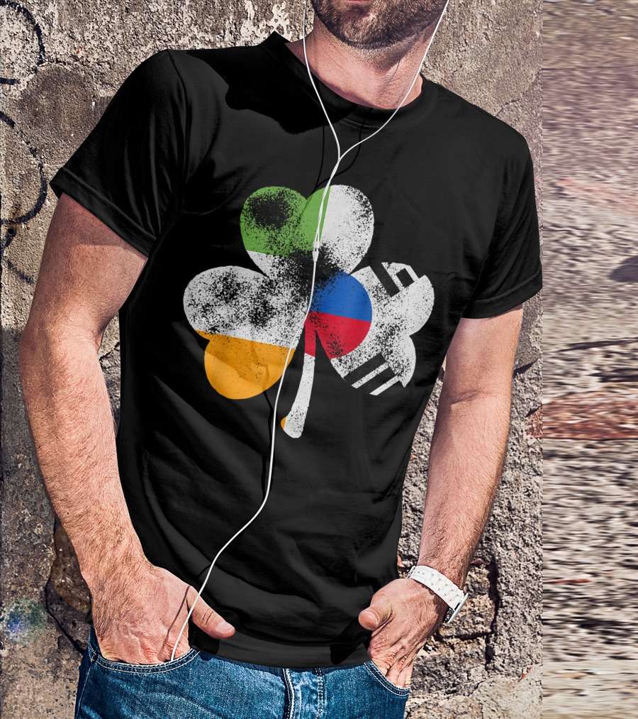 Irish South Korean Shamrock With Flags Of South Korea And Ireland T-Shirt
