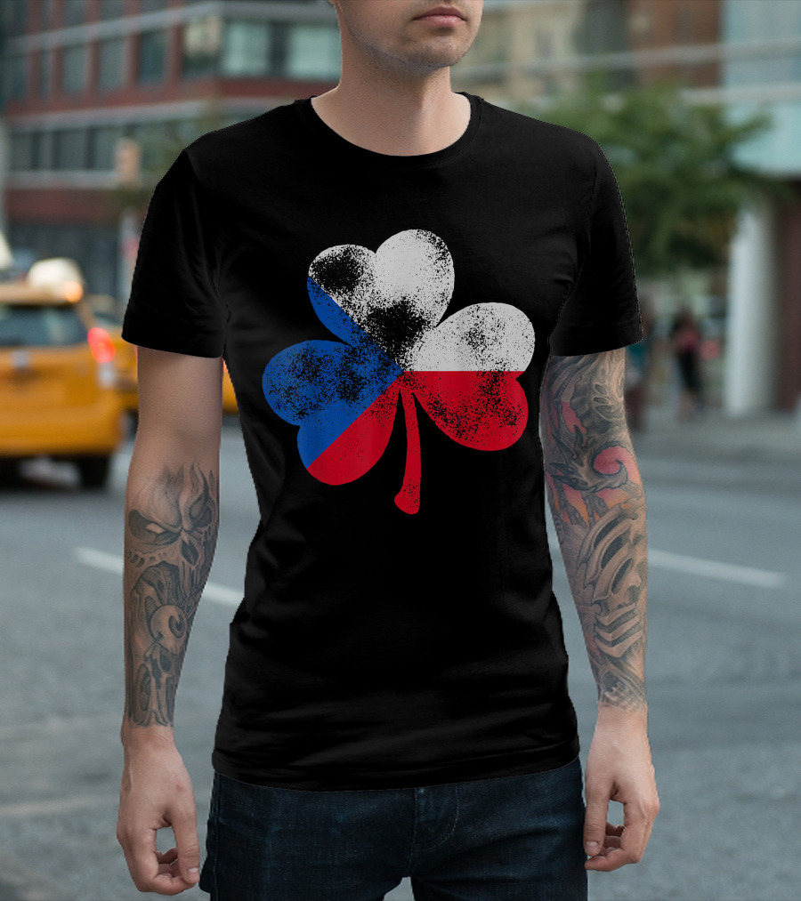 St. Patrick's Day Shamrock Czech Republic Flag Czech Flag T-Shirt