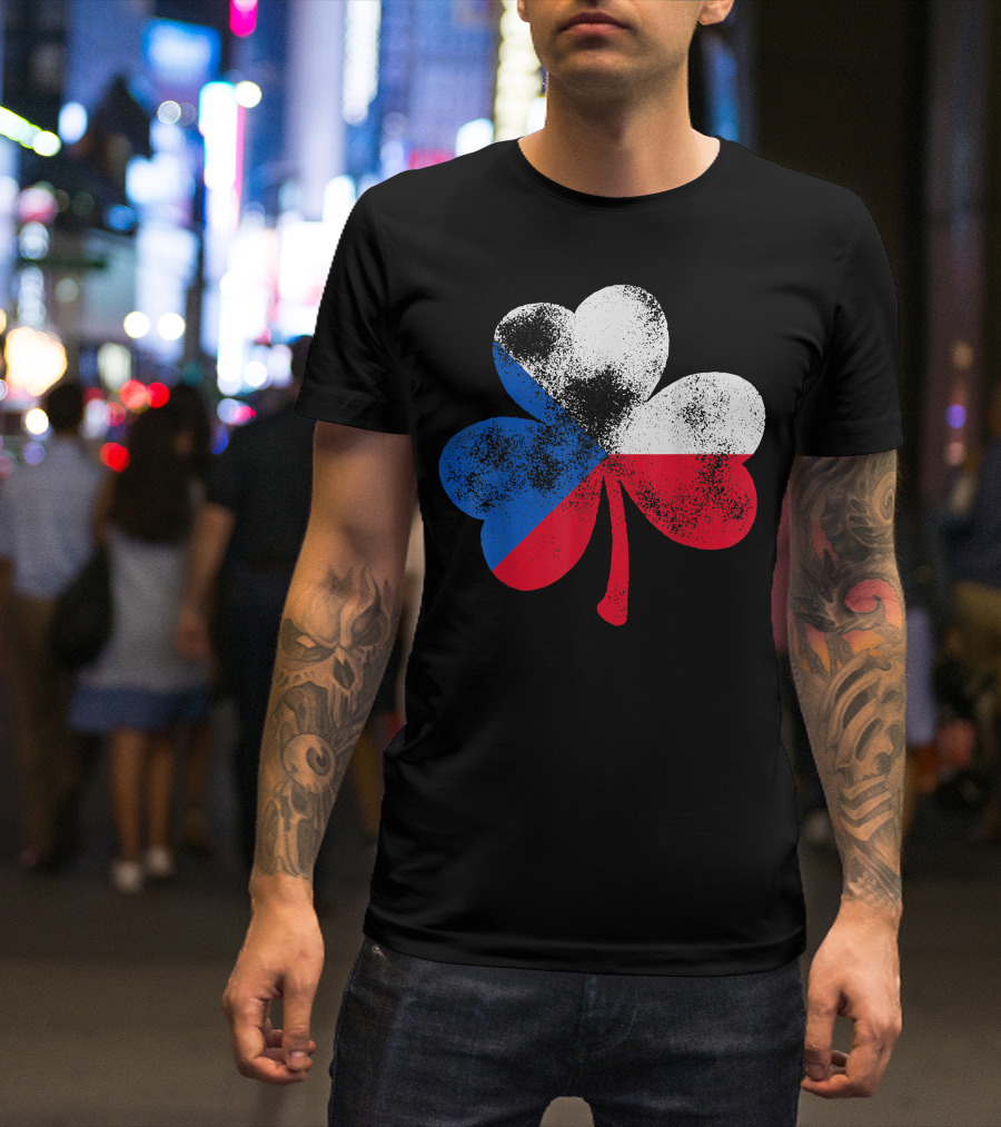St. Patrick's Day Shamrock Czech Republic Flag Czech Flag T-Shirt