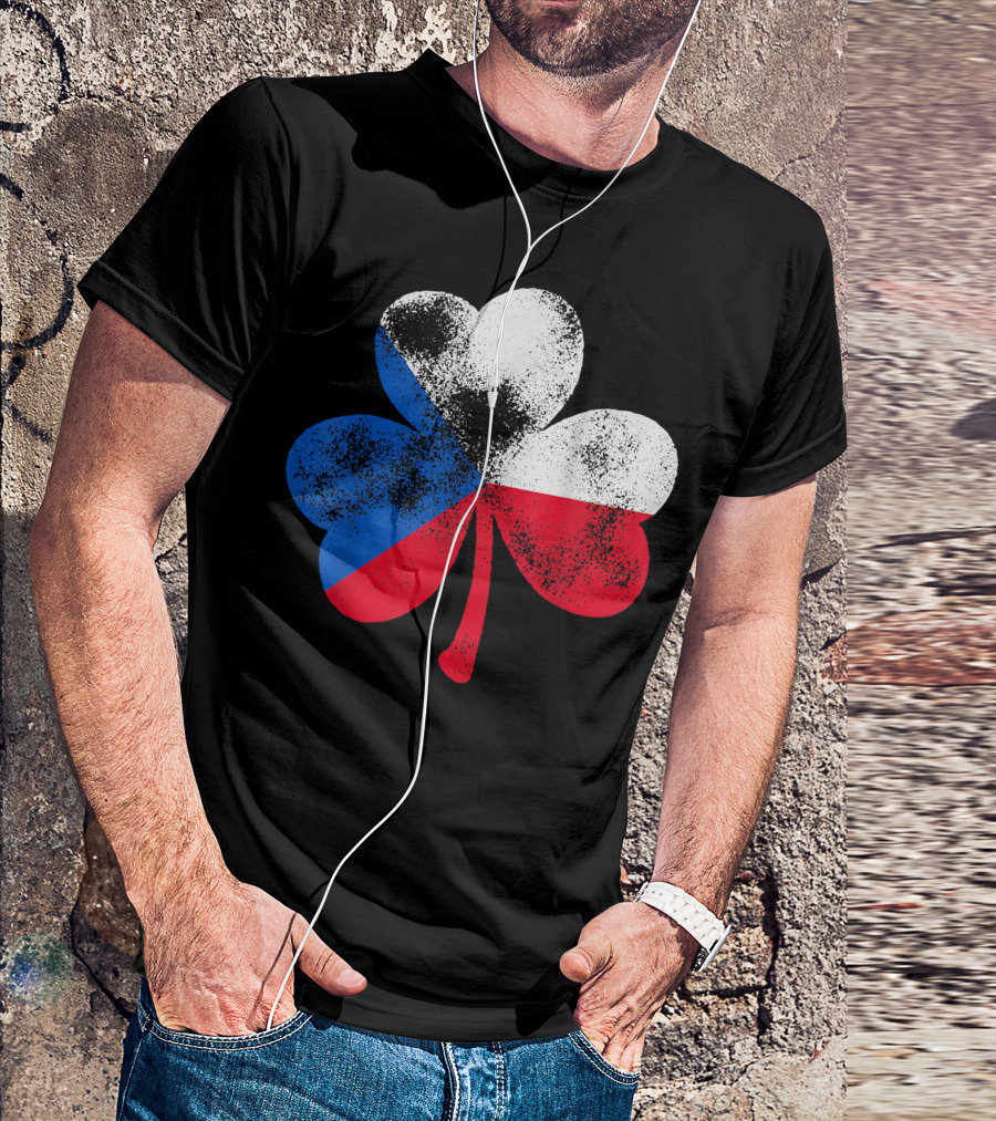 St. Patrick's Day Shamrock Czech Republic Flag Czech Flag T-Shirt
