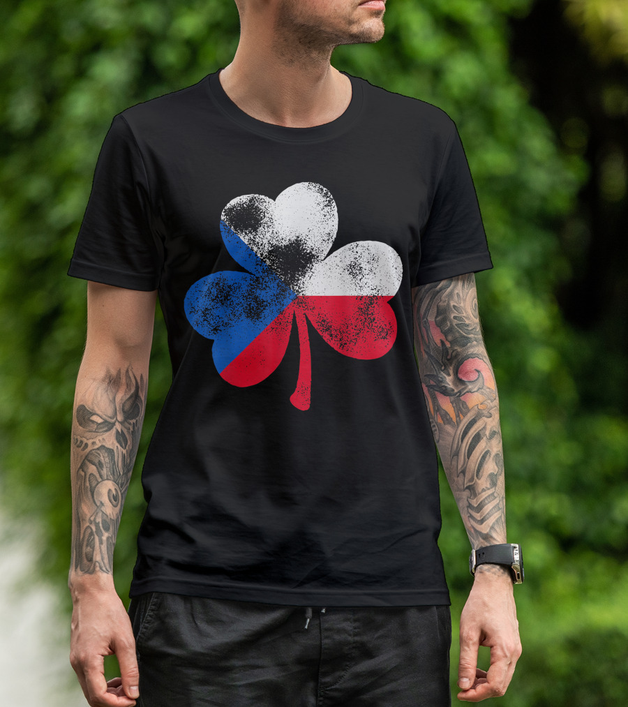 St. Patrick's Day Shamrock Czech Republic Flag Czech Flag T-Shirt