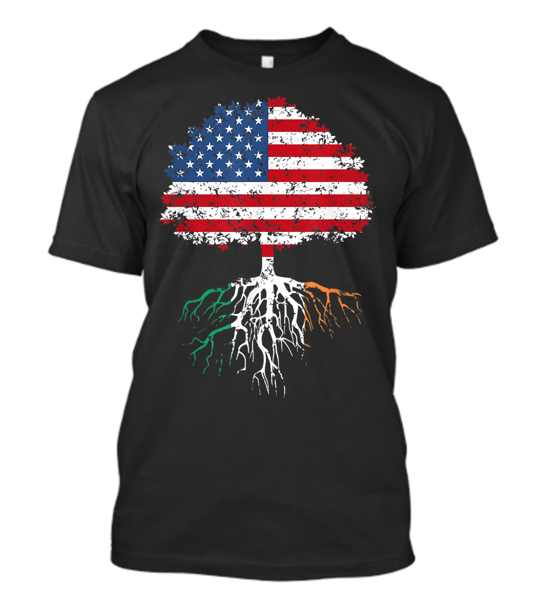 St. Patrick's Day American Grown Irish Roots Tree Flag Pride T-Shirt