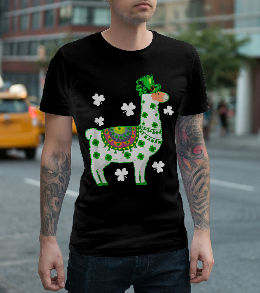 Llamas Lover Leprechaun Llama Shamrock St. Patrick's Day T-Shirt