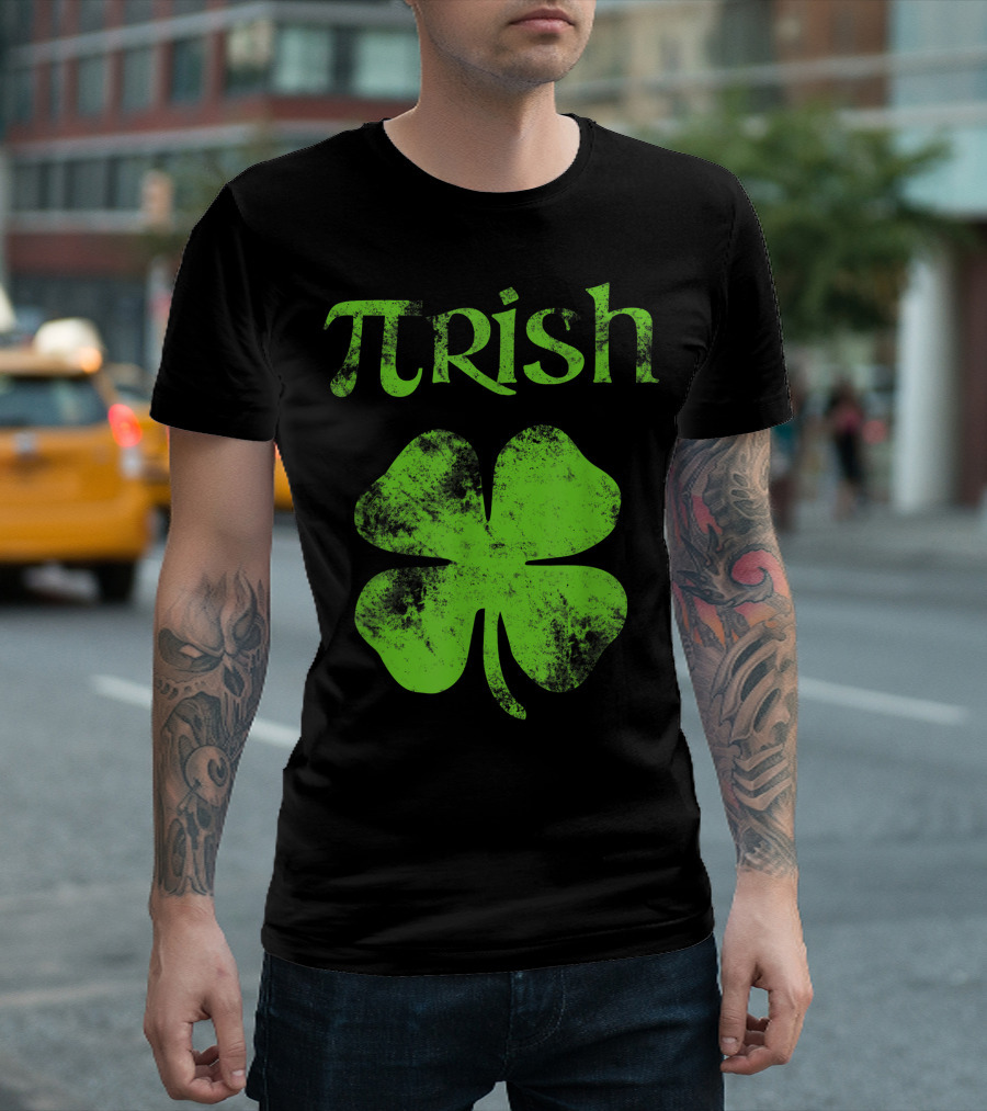 Pi Irish St. Patrick's Day Clover Pi Day Maths Teacher T-Shirt