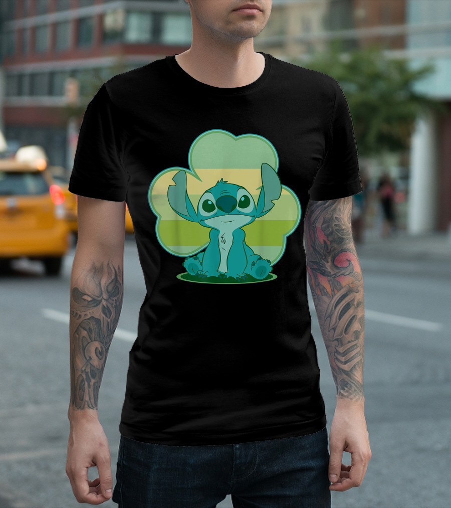 Lilo Stitch St. Patrick's Day Clover Disney Stitch T-Shirt