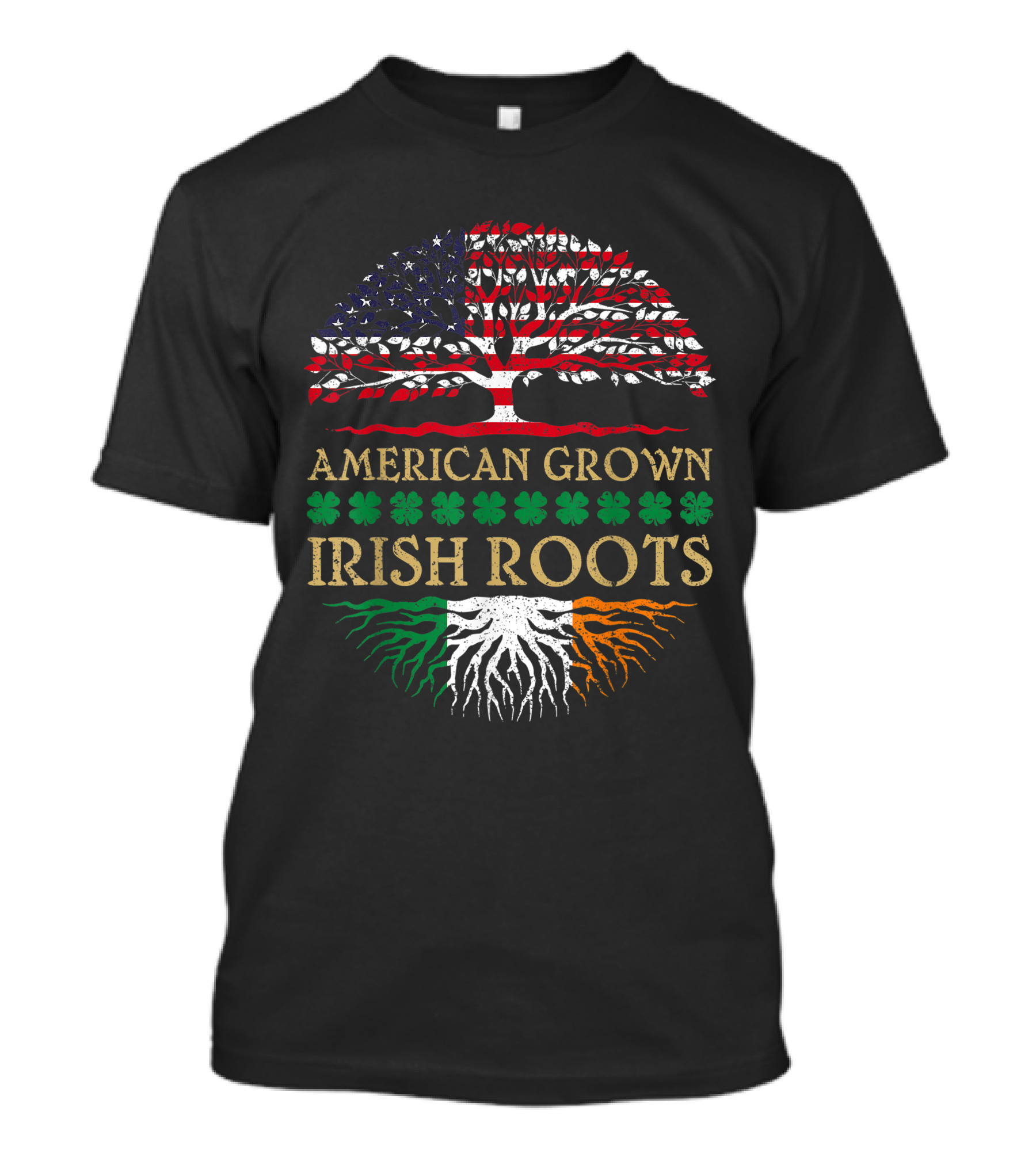 American Grown Irish Roots Shamrock St. Patrick's Day T-Shirt