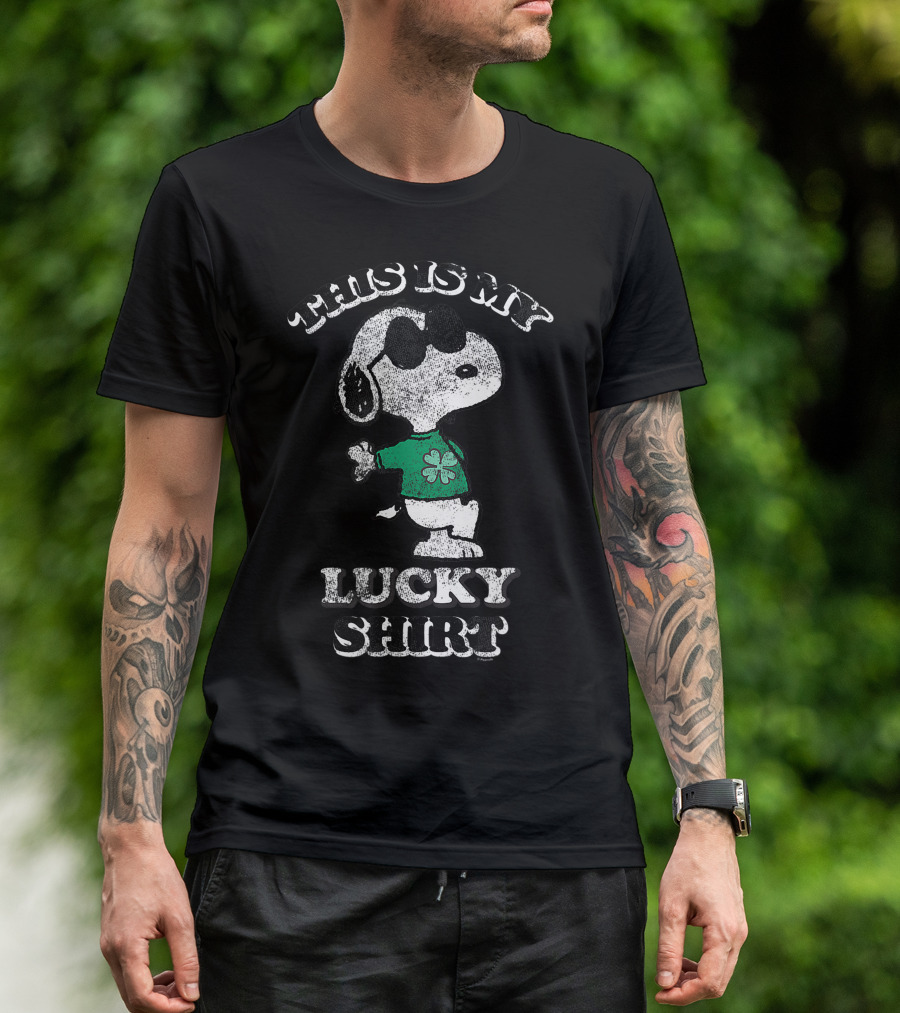 This Is My Lucky Shirt Peanuts St. Patrick's Day Snoopy Clover T-Shirt