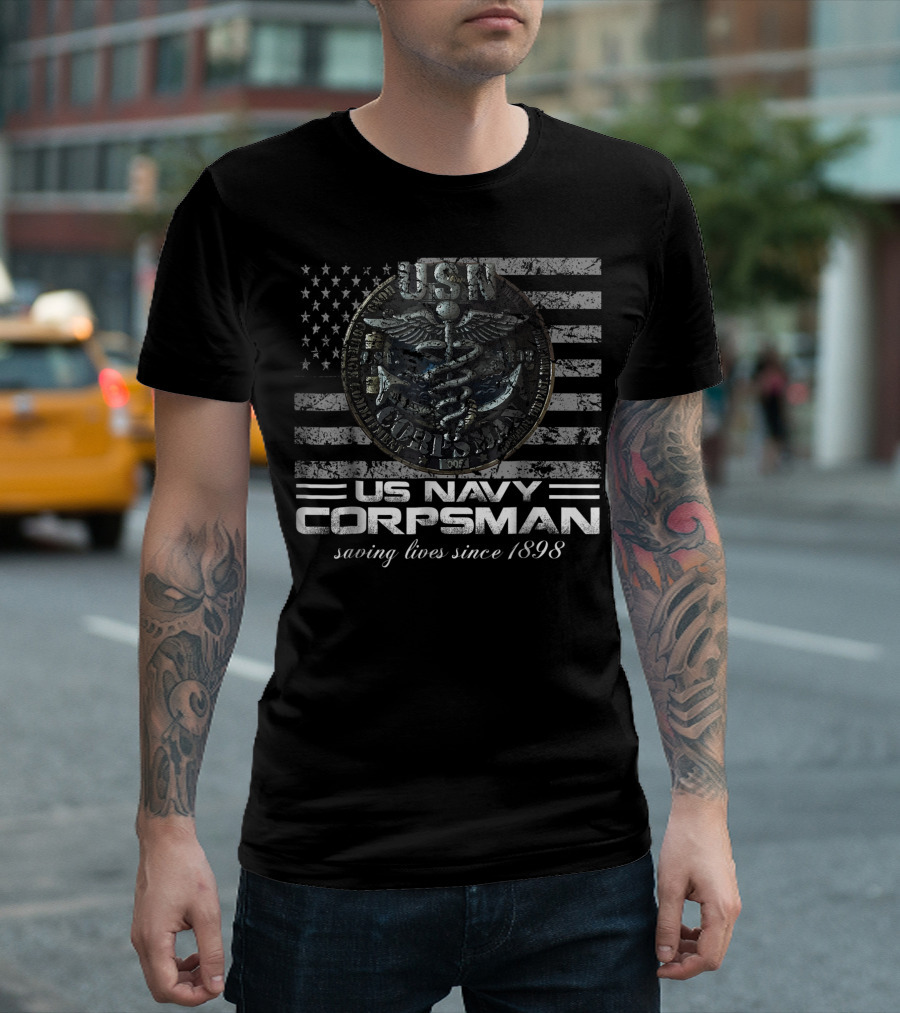 US Navy Corpsman Saving Lives Since 1898 Veteran Ideas T-Shirt