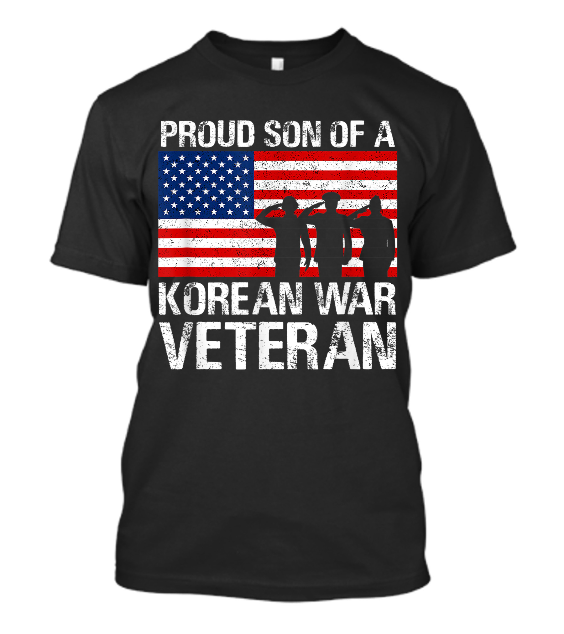 Proud Son Of A Korean War Veteran American Flag Salute T-Shirt
