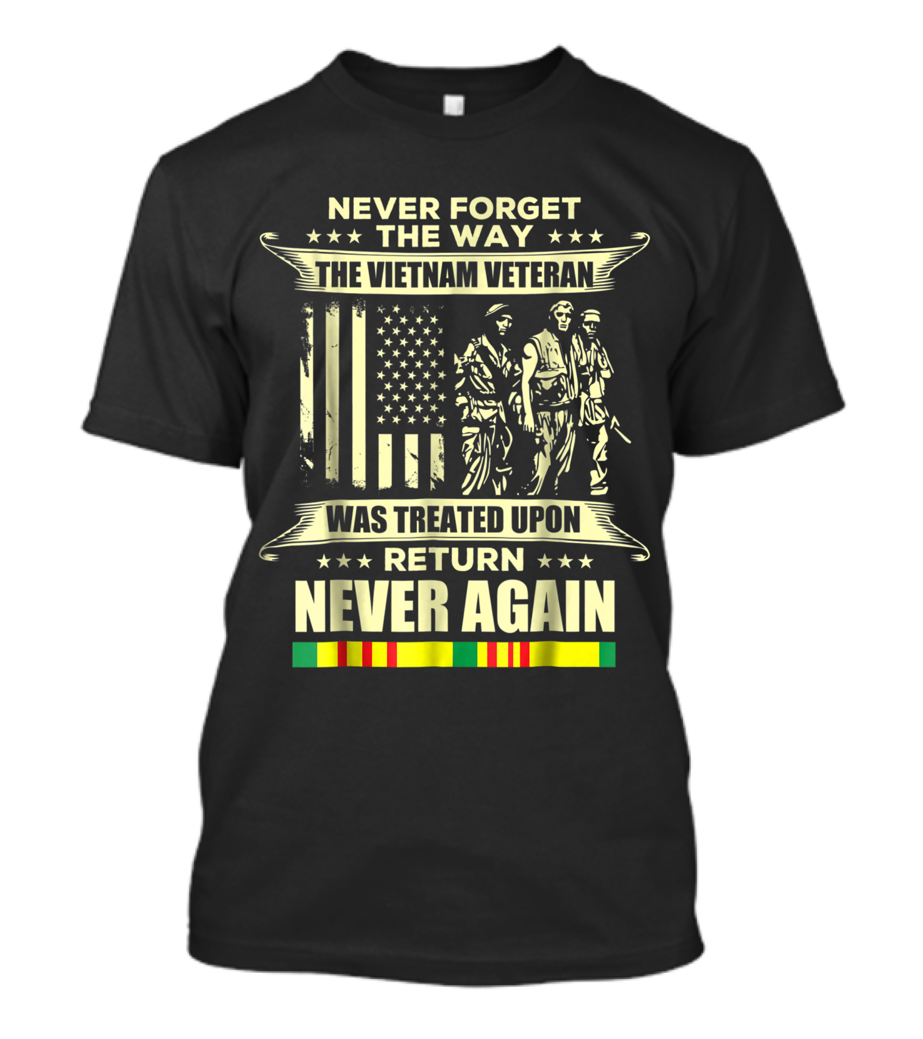 Never Forget The Way Vietnam Veteran Was Treated Return Never Again T-Shirt