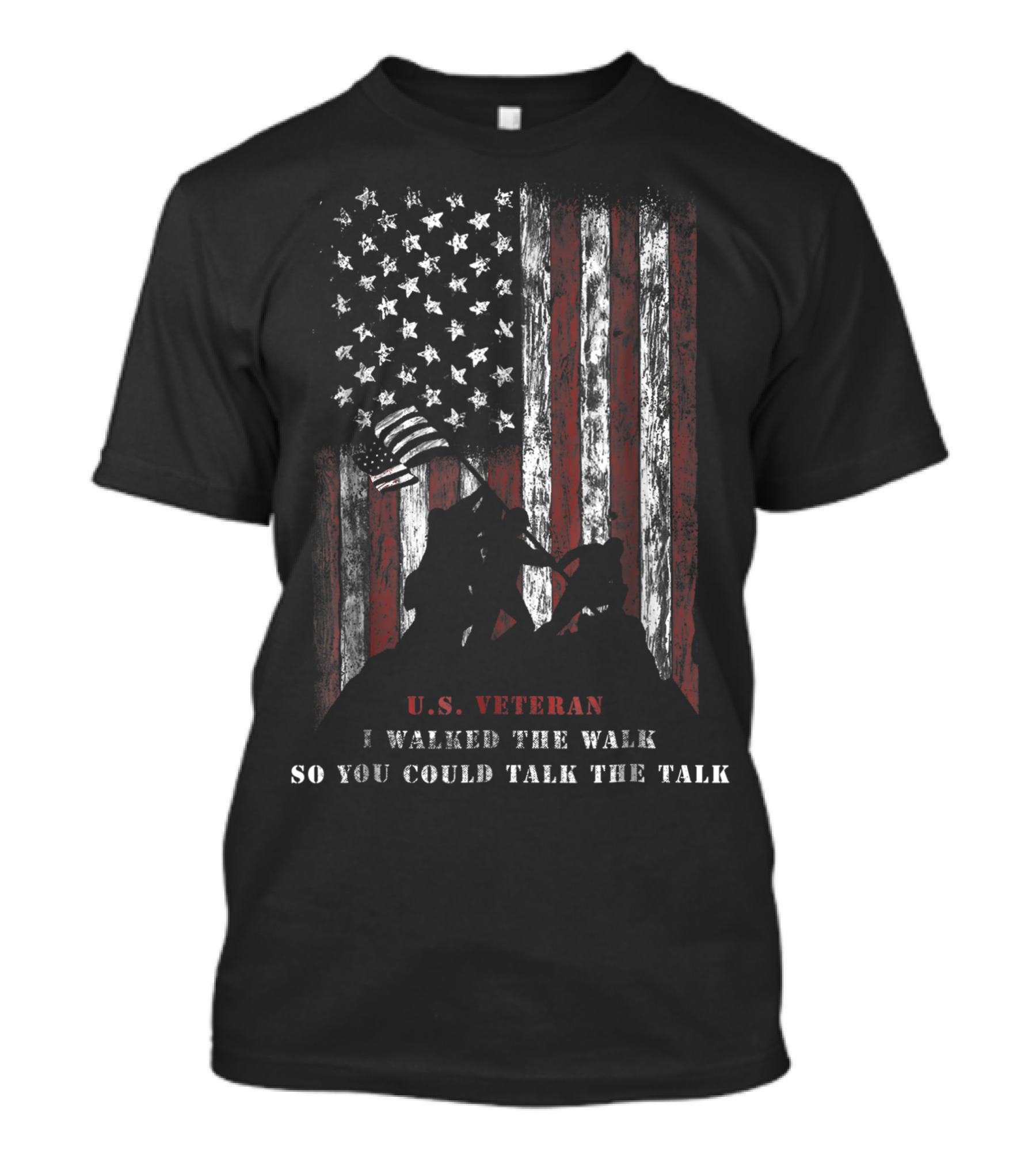 U.S. Veteran I Walked The Walk So You Could Talk The Talk USA Flag T-Shirt