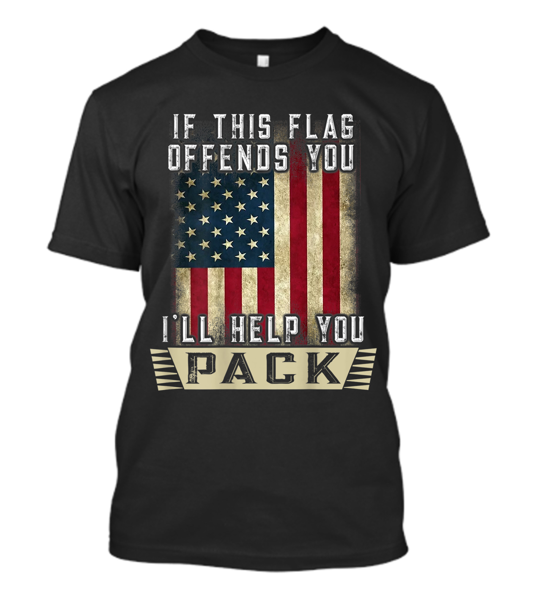 Veteran If This Flag Offends You I'll Help You Pack American Flag T-Shirt