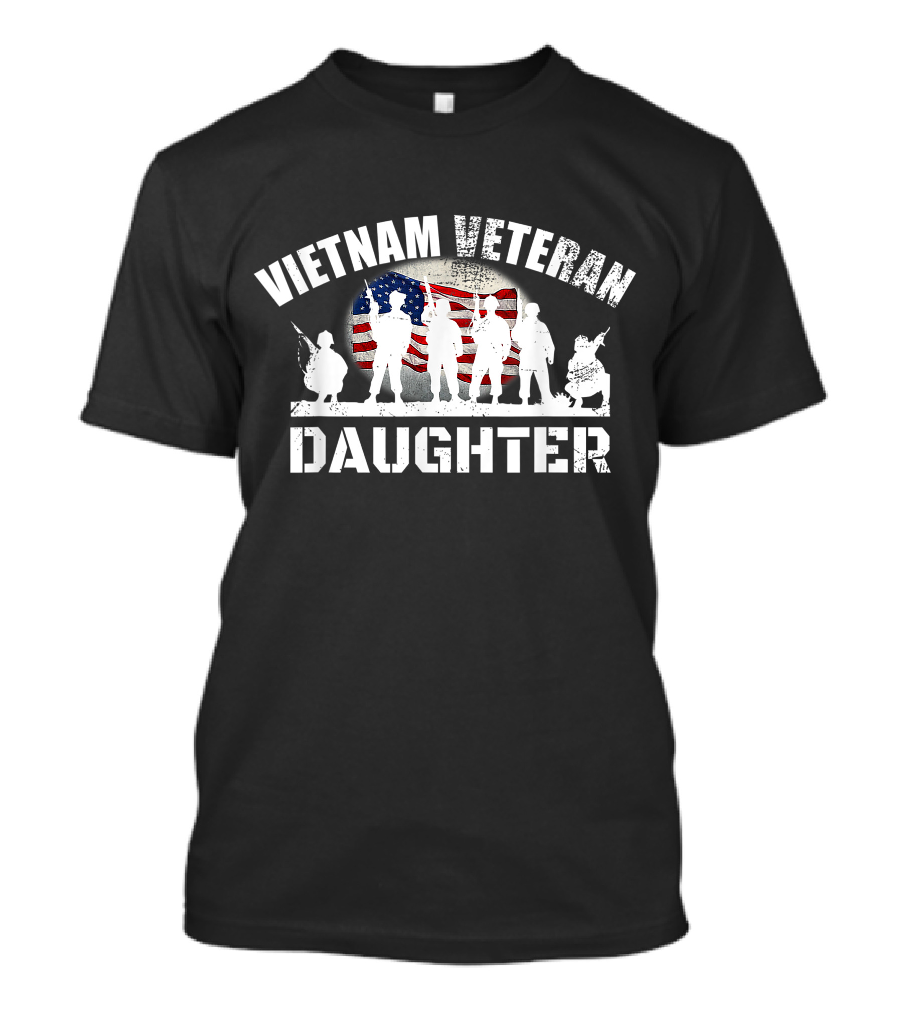 Vietnam Veteran Daughter USA Flag Military Family T-Shirt