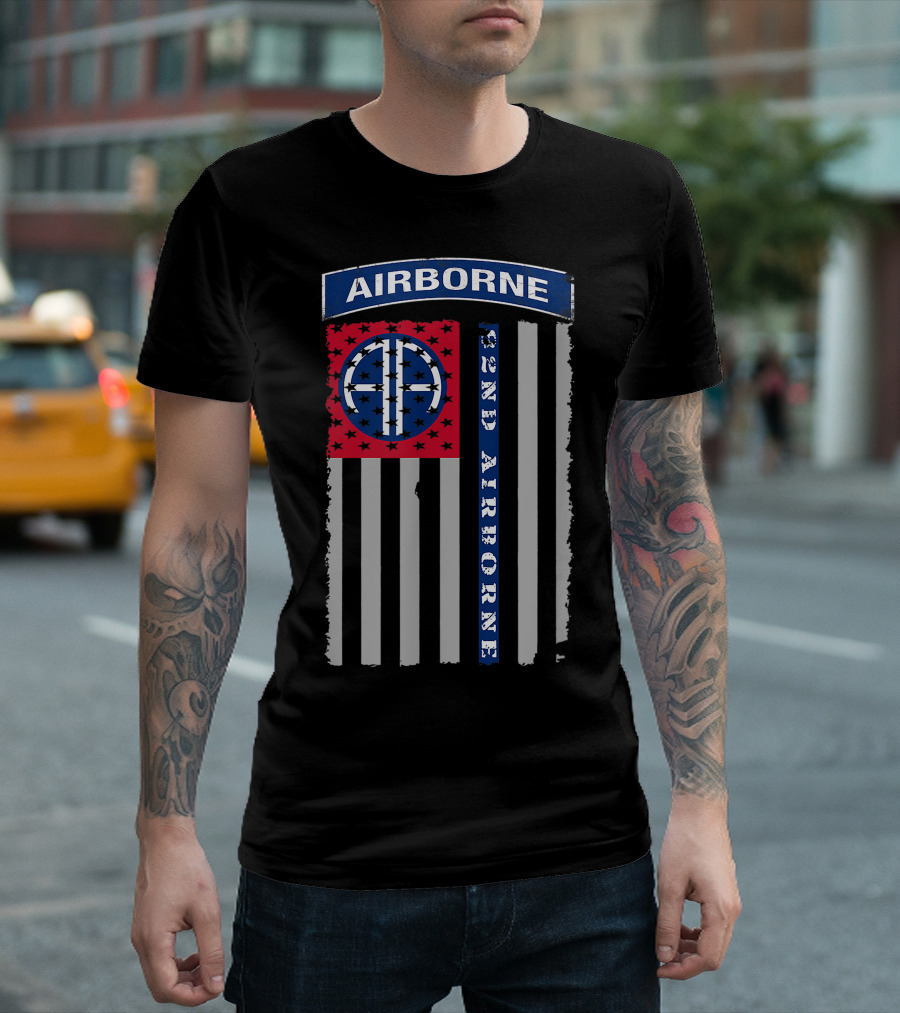 82Nd Airborne Division American Flag Veteran Airborne T-Shirt
