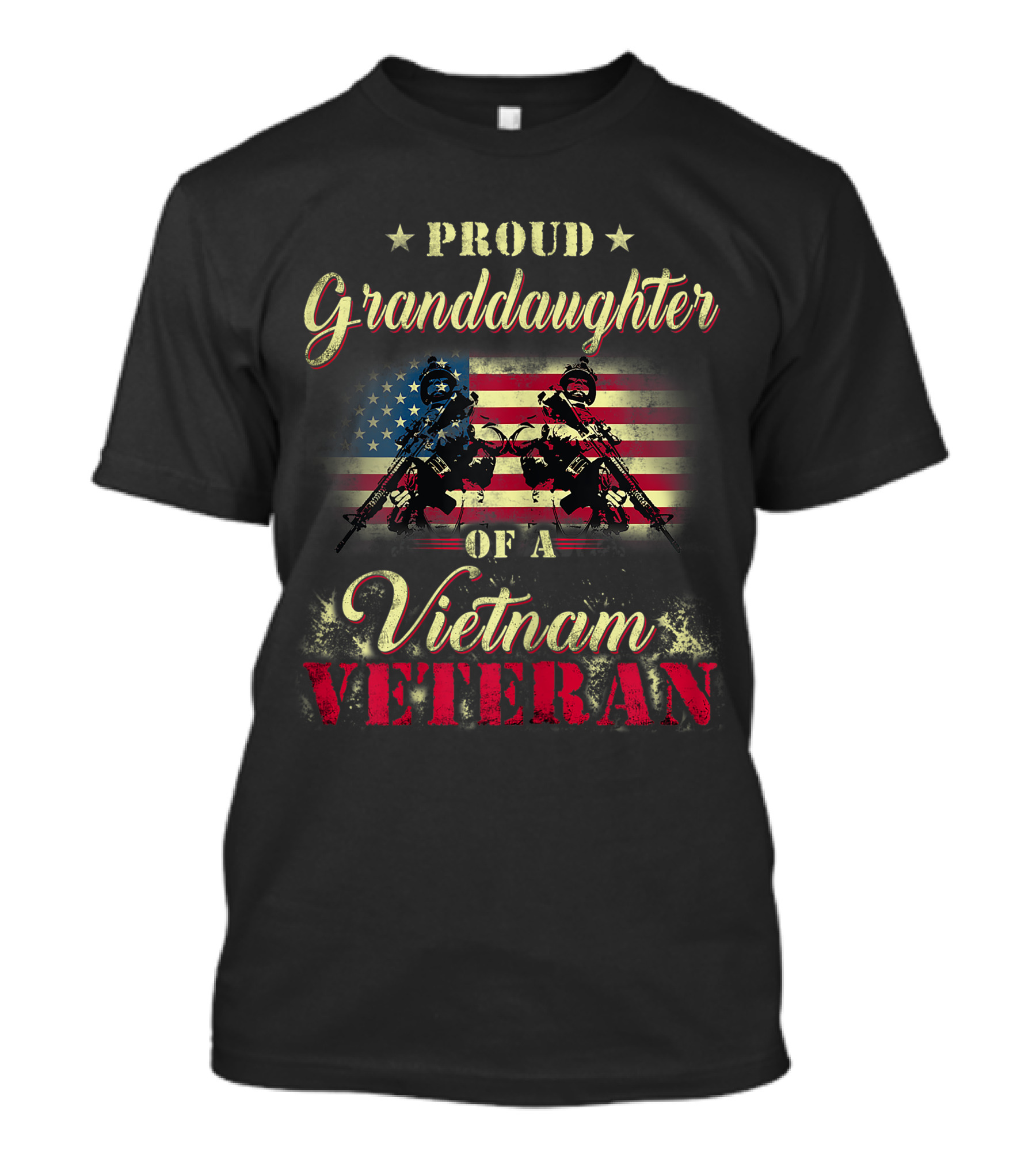 Proud Granddaughter Of A Vietnam Veteran American Flag Soldiers T-Shirt