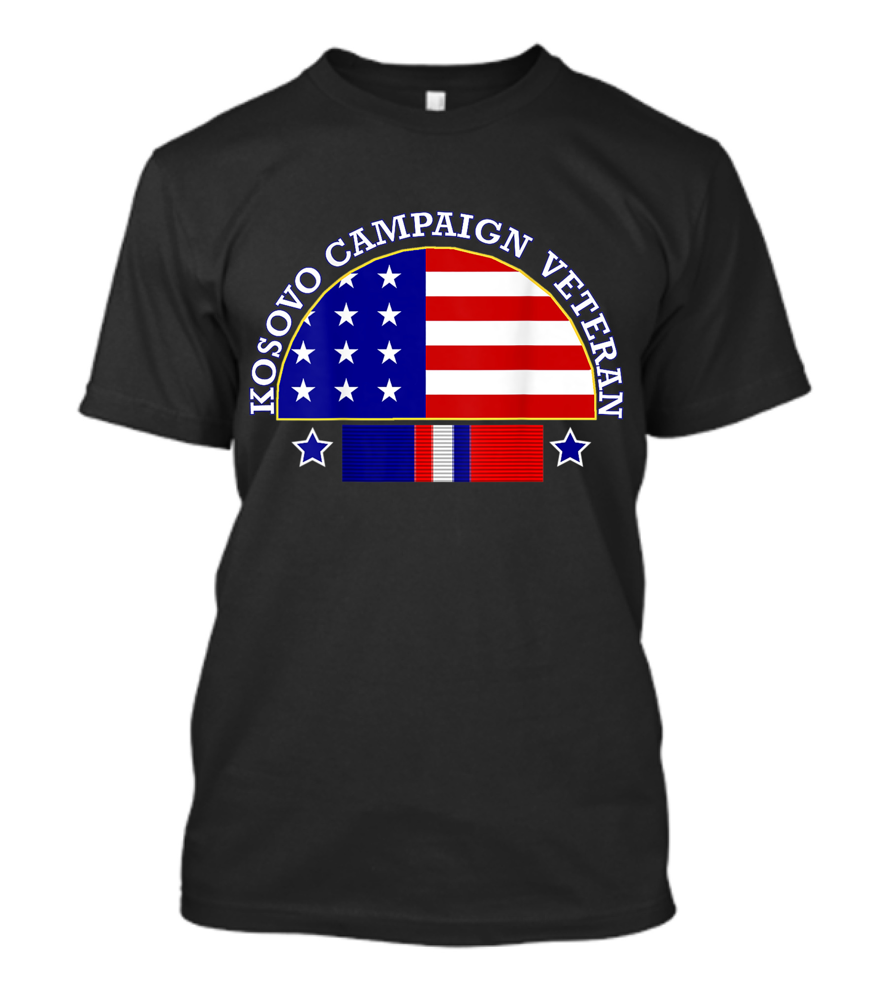 Kosovo Campaign Veteran With Flag And Service T-Shirt