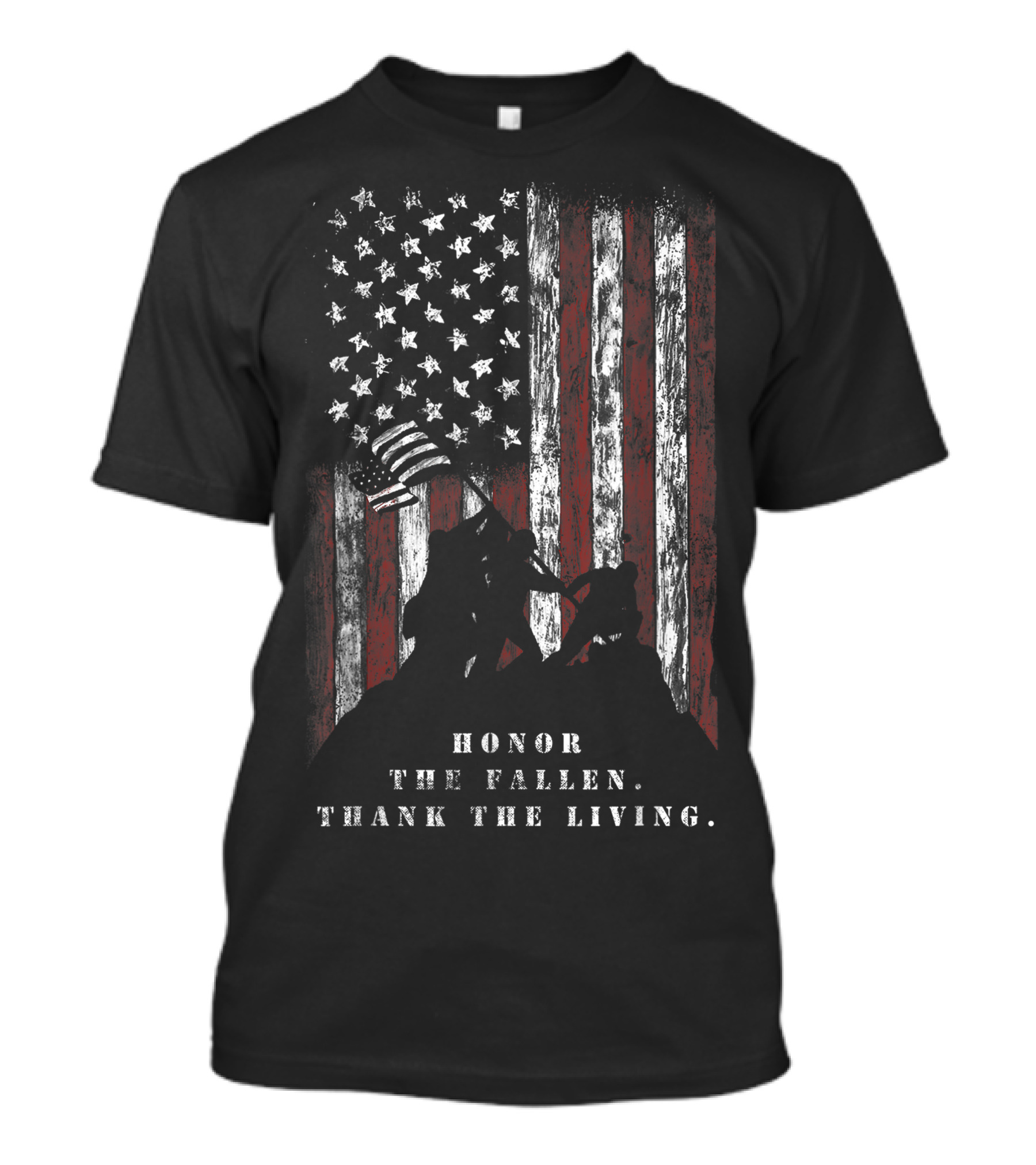 Honor The Fallen Thank The Living USA Flag Iwo Jima T-Shirt