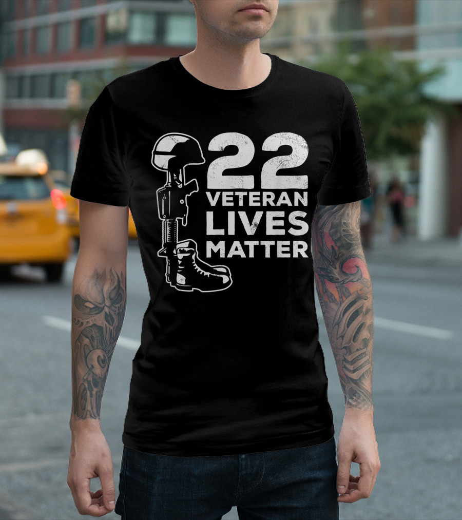 22 Veteran Lives Matter Suicide Awareness Rifle Helmet Boot T-Shirt