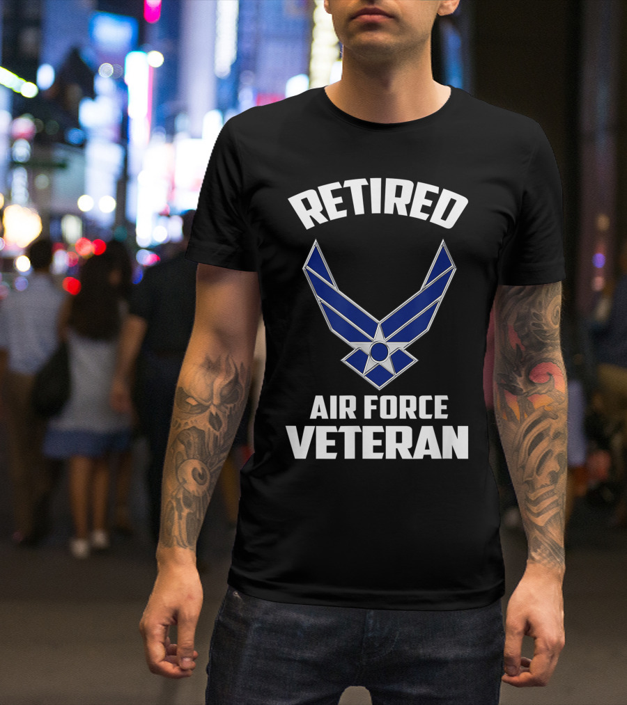 Retired Air Force Veteran USAF Emblem T-Shirt