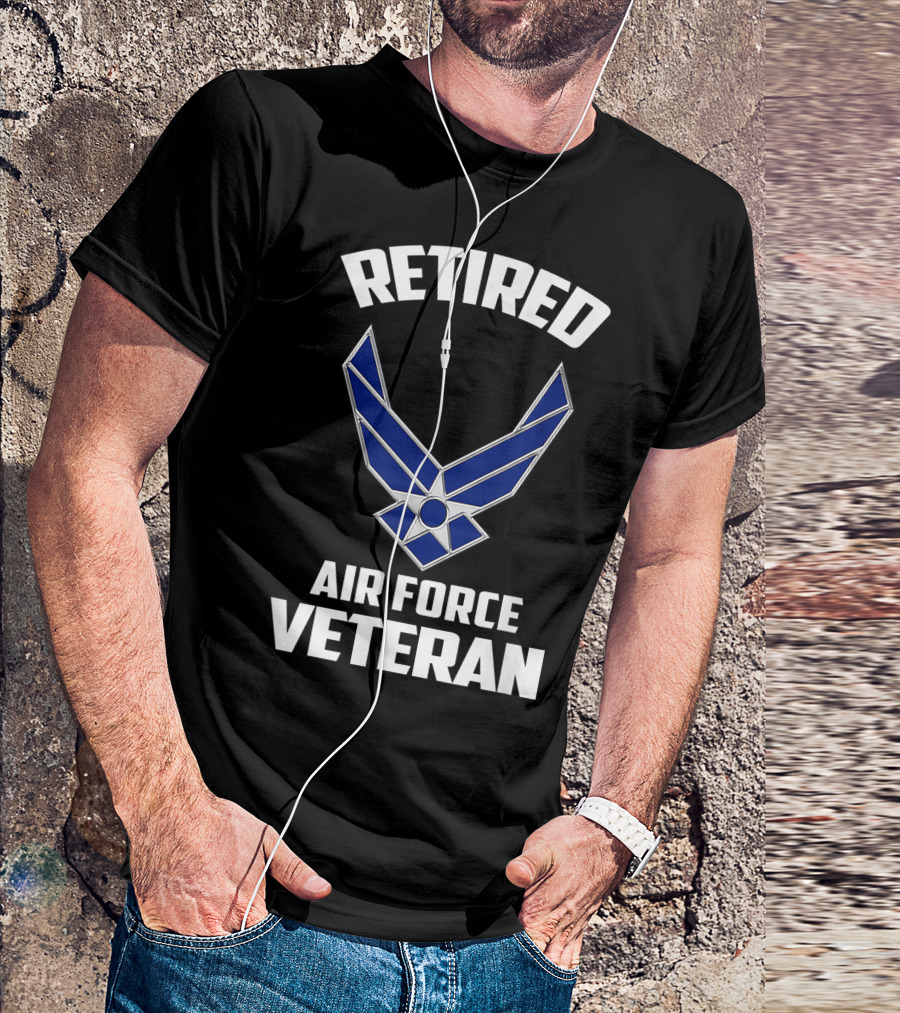 Retired Air Force Veteran USAF Emblem T-Shirt