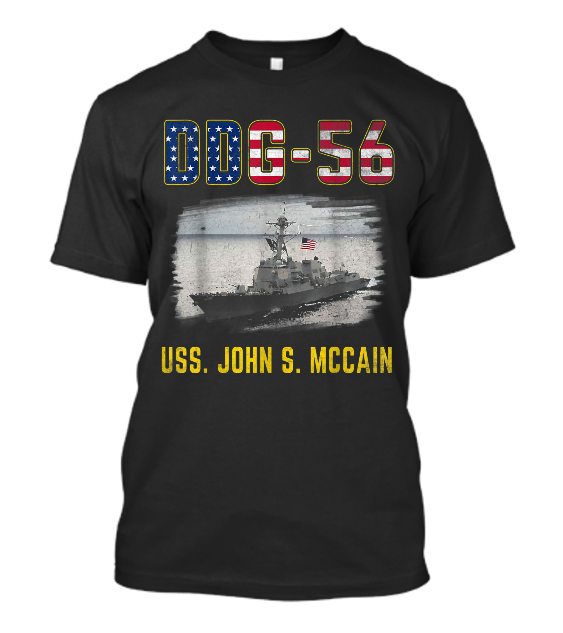DDG-56 USS John S. McCain Veteran Fourth Of July Naval T-Shirt