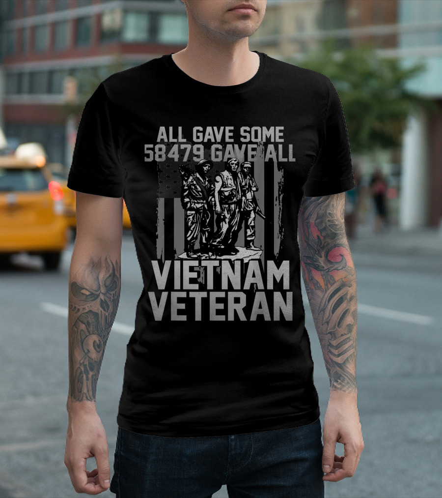All Gave Some 58479 Gave All Vietnam Veteran American Flag Iconic T-Shirt