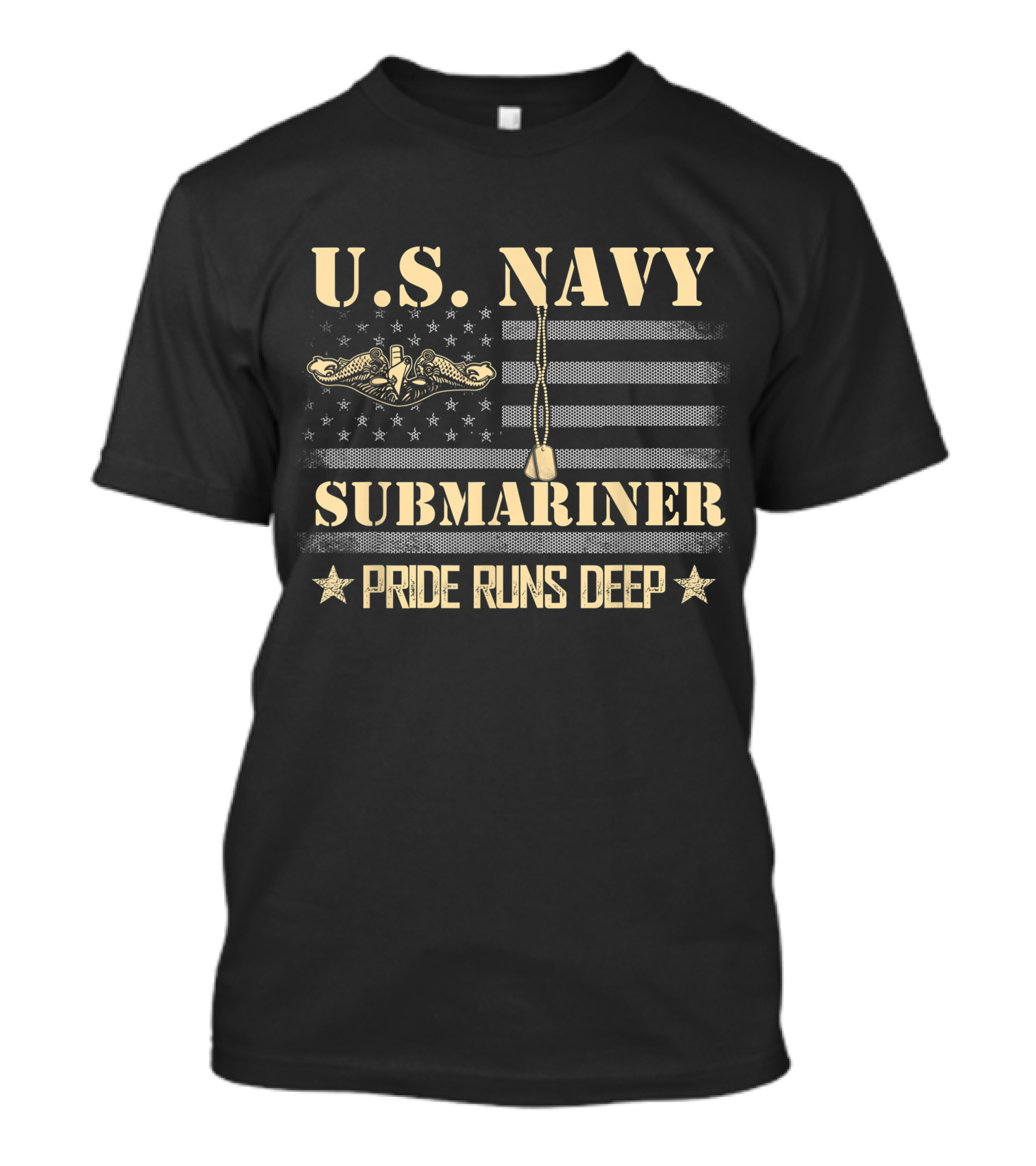 U.S. Navy Submariner Pride Runs Deep Veteran Flag T-Shirt