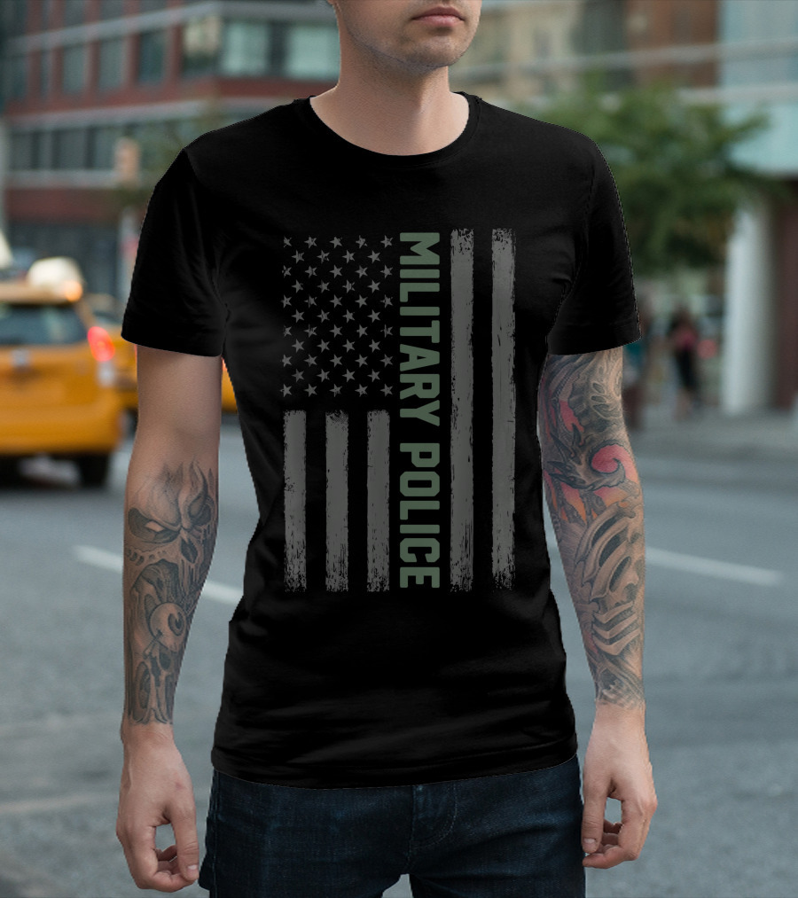 Military Police American Flag Veteran Pride USA T-Shirt