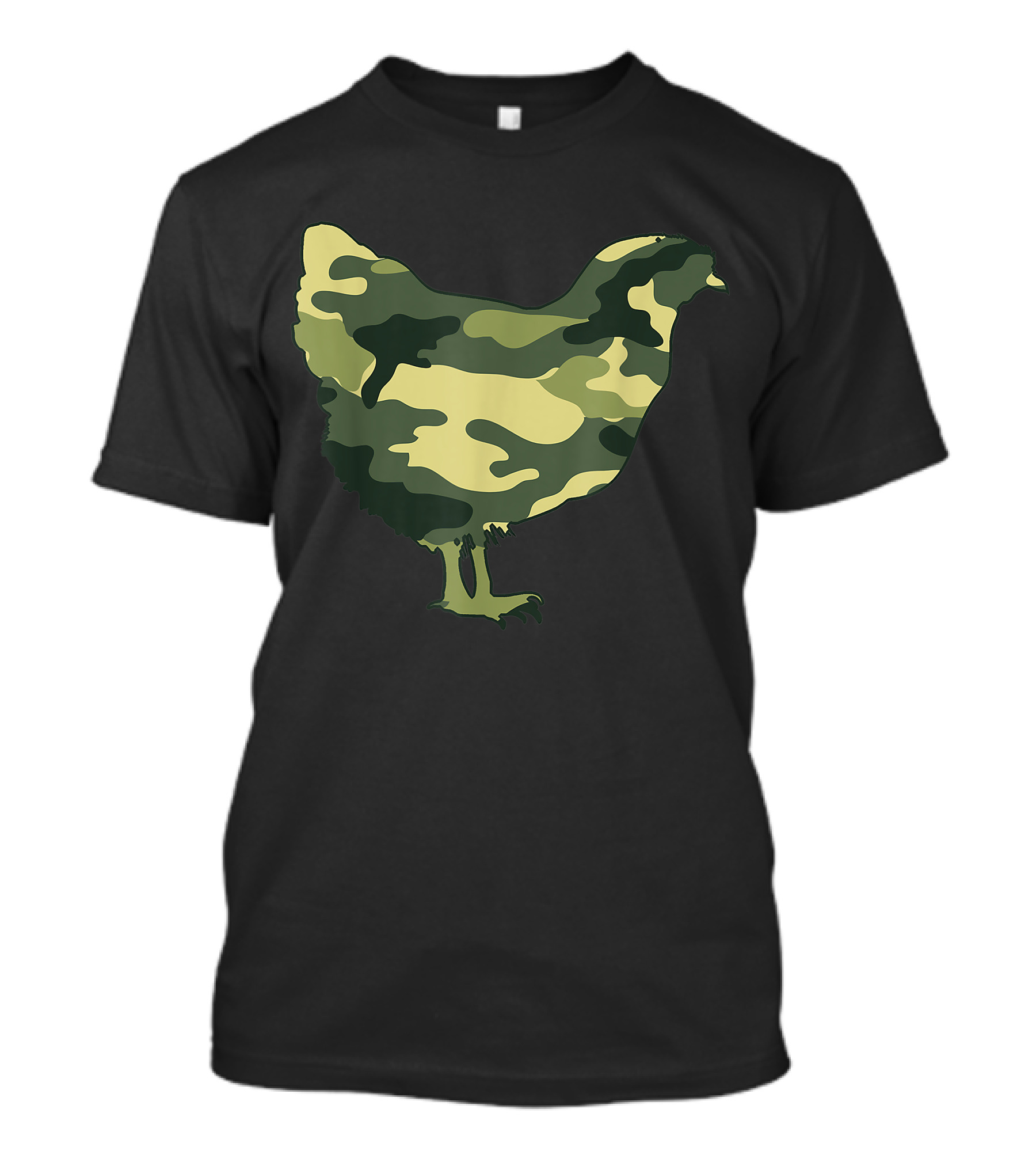 Military Camo Chicken Hen Fowl Veteran Men Print T-Shirt