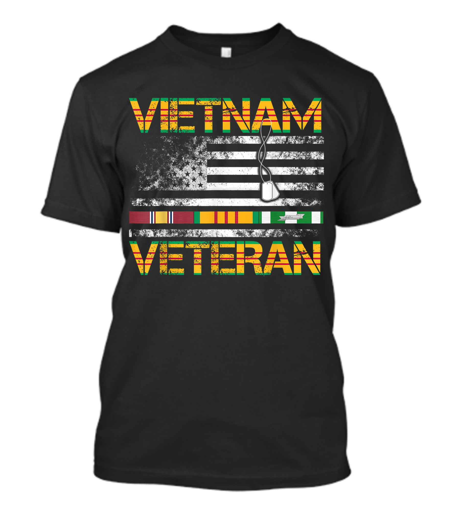 VIETNAM VETERAN US FLAG MEDALS DOG TAGS T-Shirt