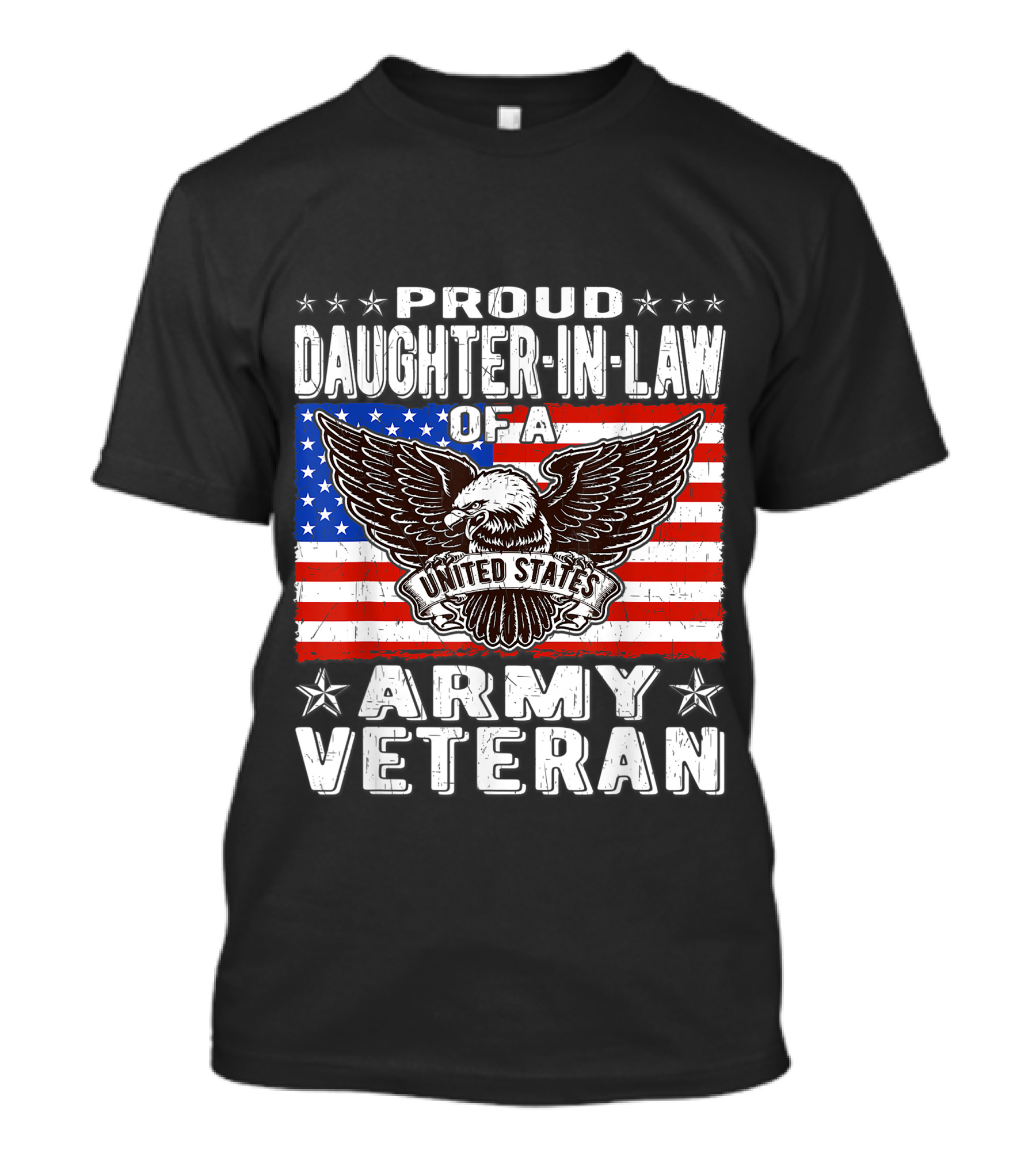 Proud Daughter-In-Law Of A United States Army Veteran American Flag Eagle T-Shirt