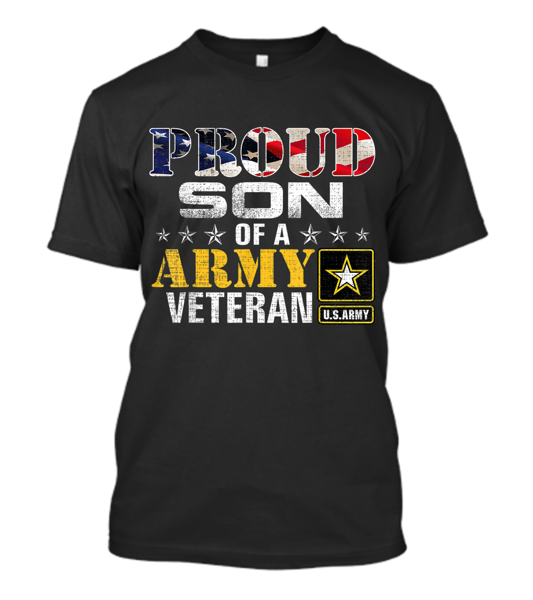 Proud Son Of A U.S. Army Veteran With American Flag Colors And Stars T-Shirt