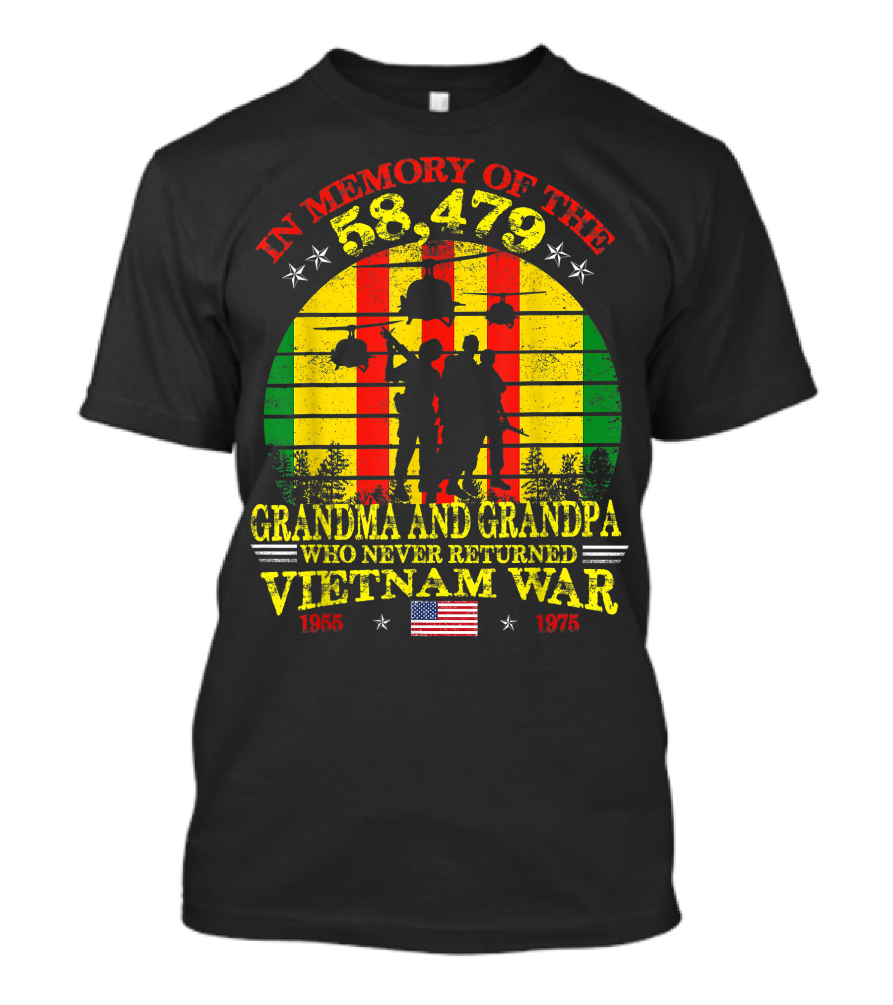In Memory Of The 58,479 Grandma And Grandpa Who Never Returned Vietnam War 1965-1975 T-Shirt