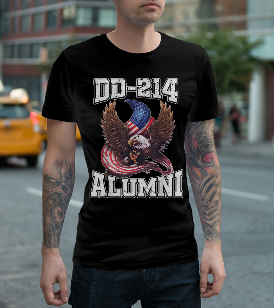 DD-214 Alumni American Eagle Flag Veteran T-Shirt