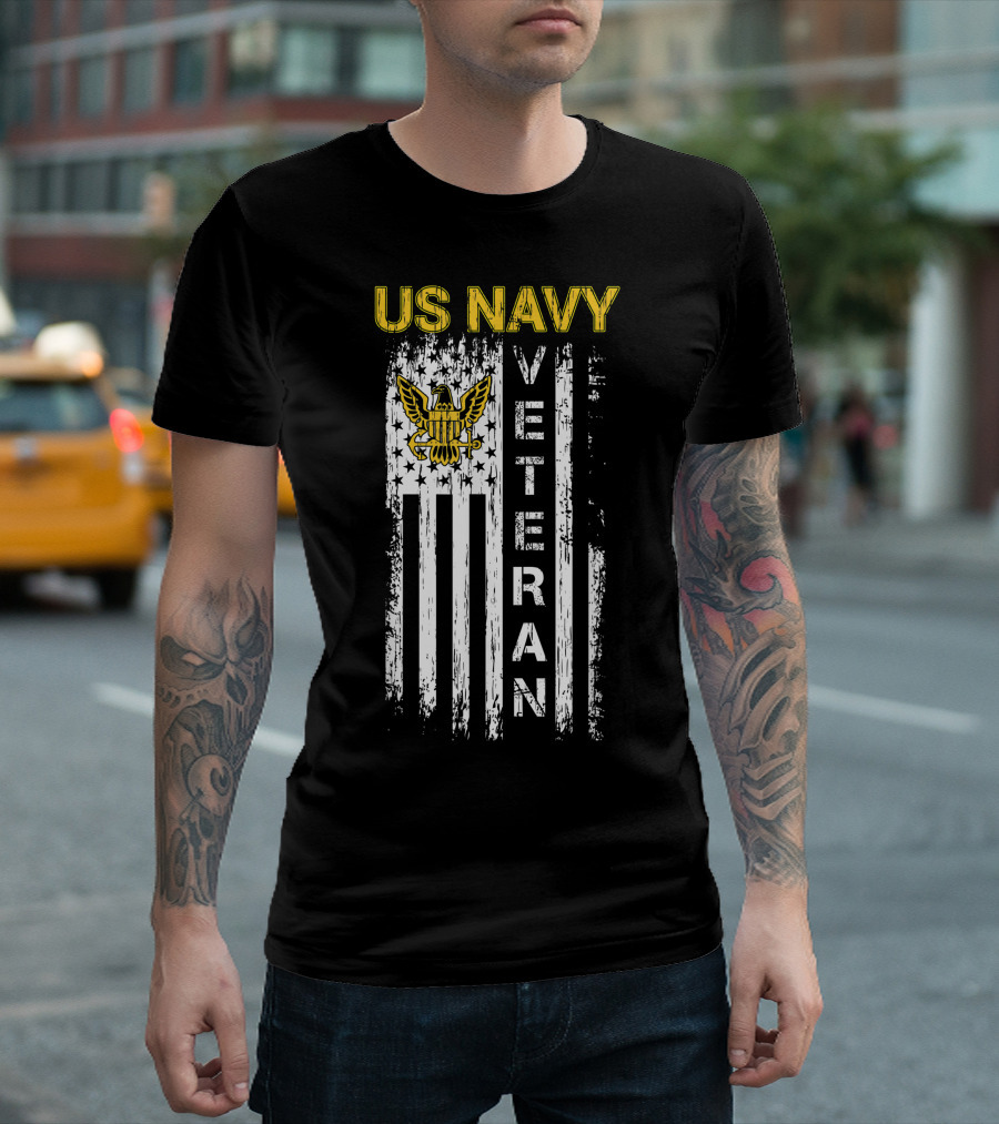 US Navy Veteran Flag Eagle T-Shirt